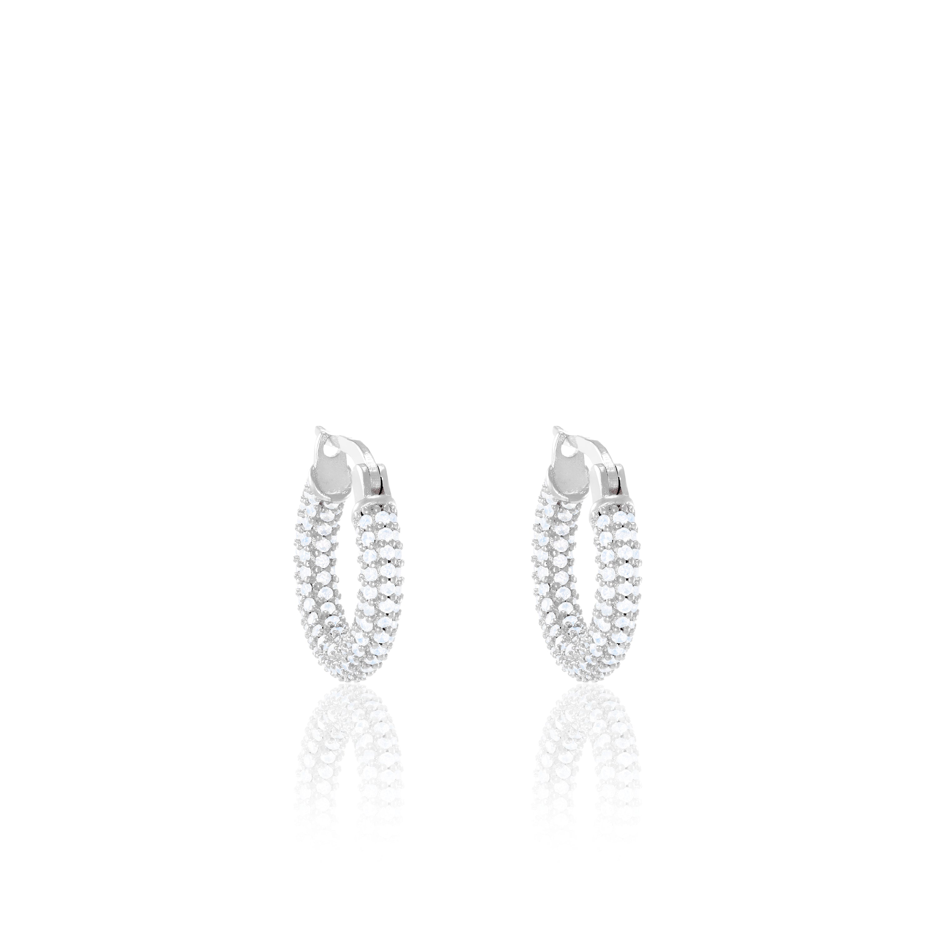 Full Pave CZ Eternity Hoop Earrings