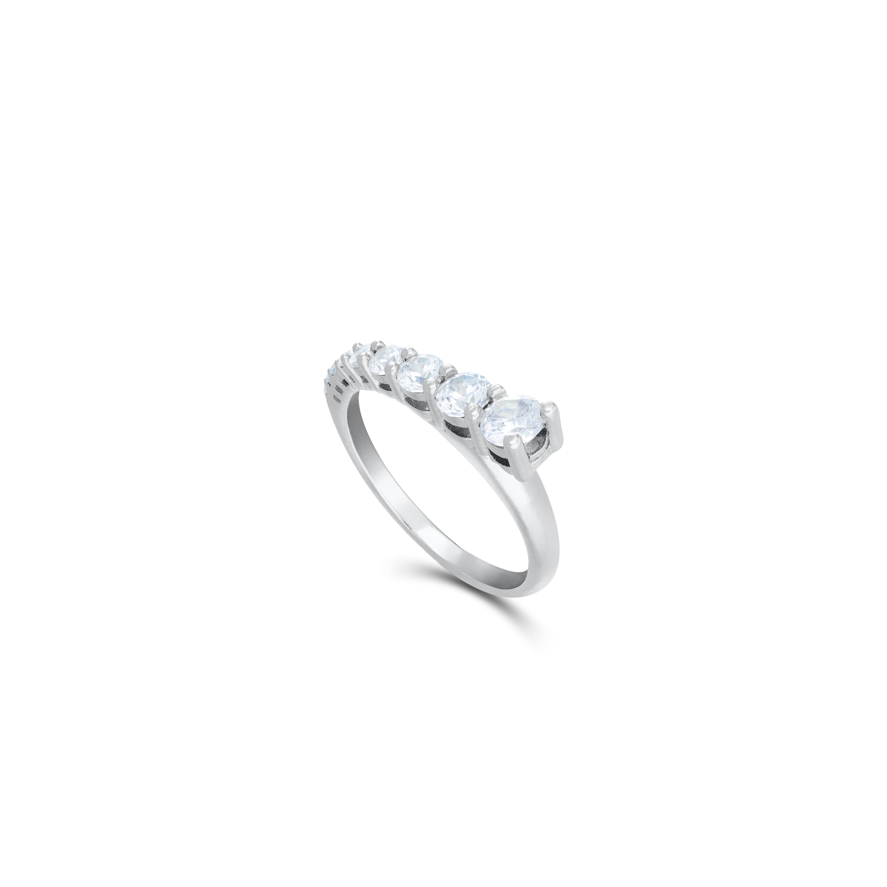 Half Graduated Row CZ Band Ring