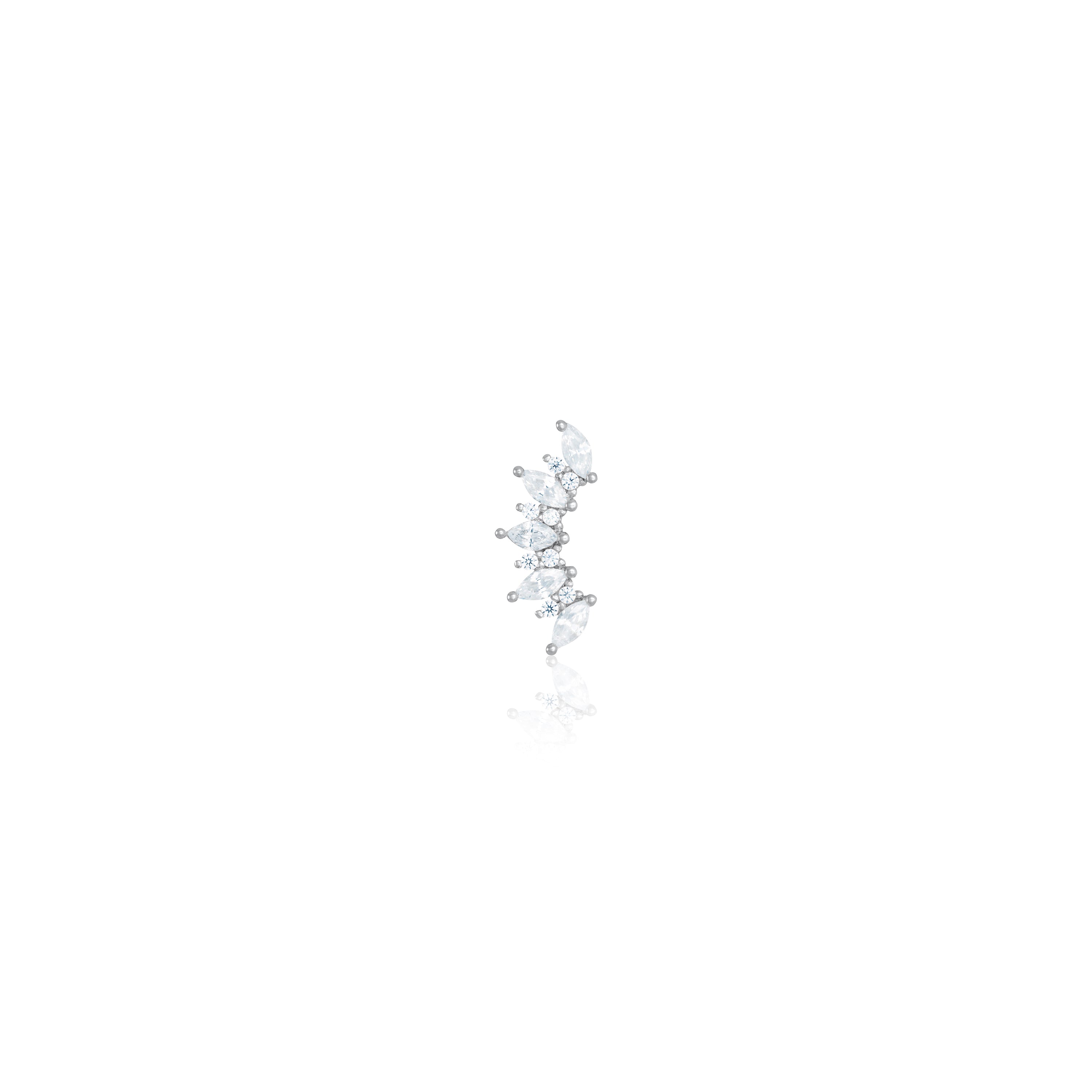 Marquise And Round CZ Curved Piercing