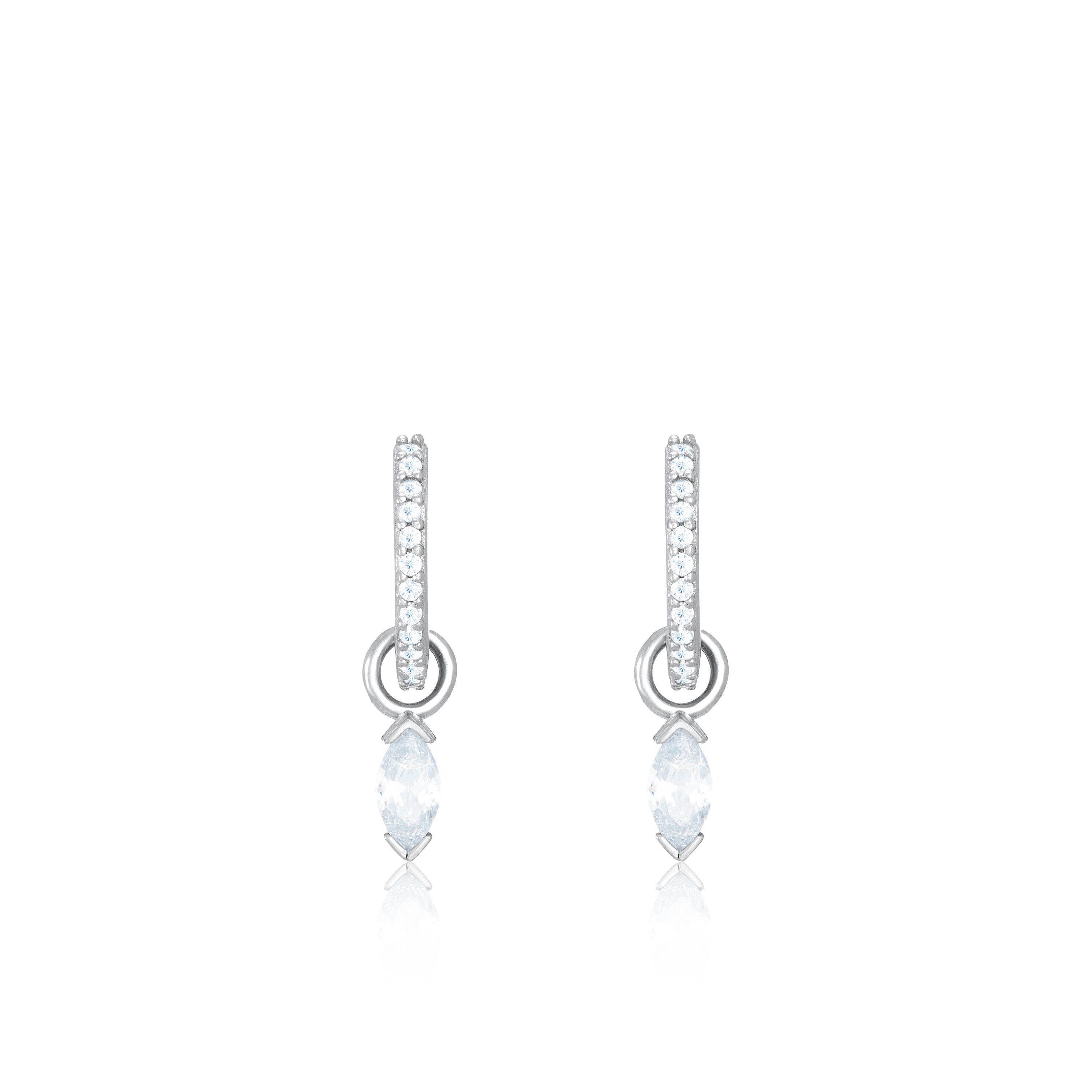 Mini Shape Cubic Zirconia Hoop Earrings - Kite