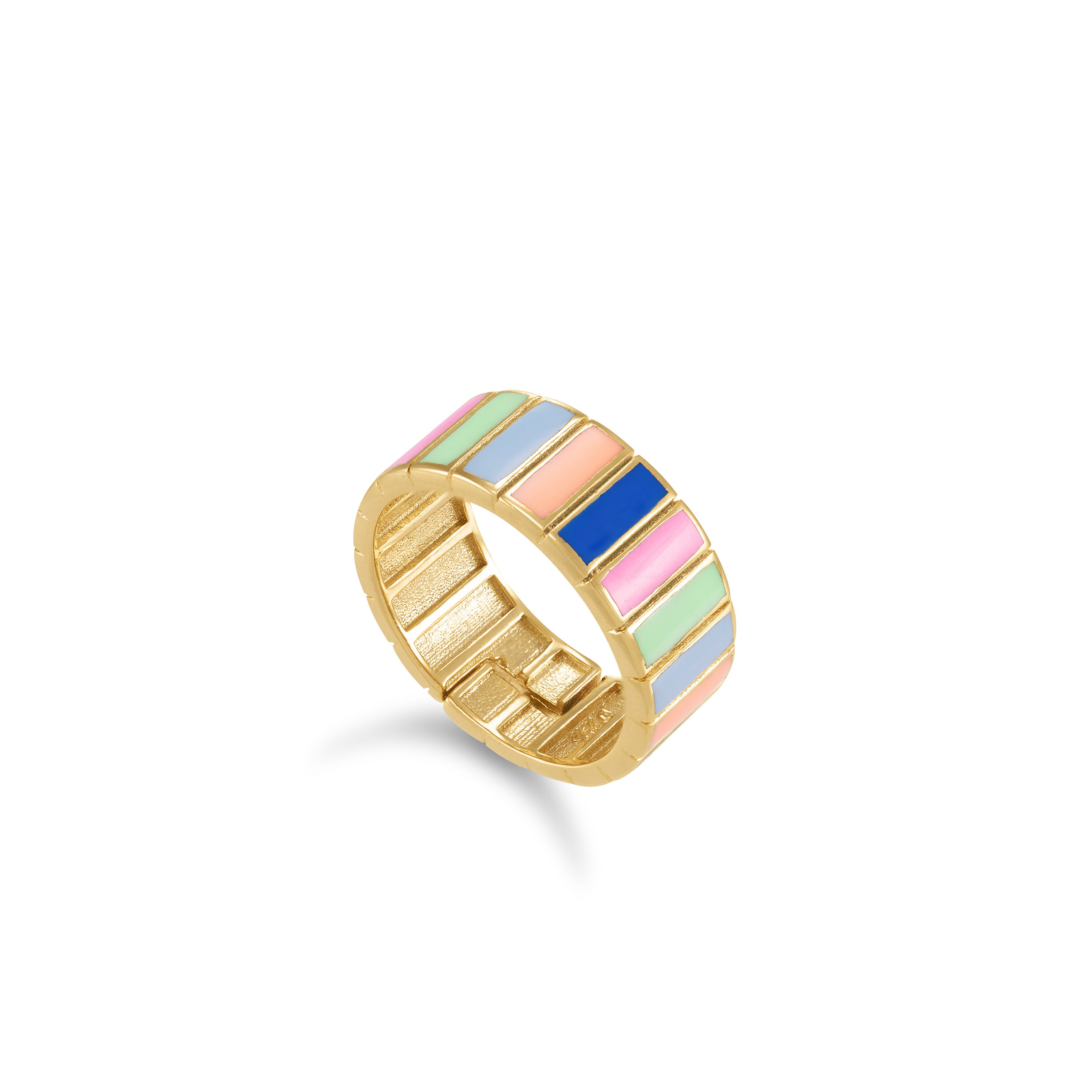 Multicolor Striped Enamel Ring