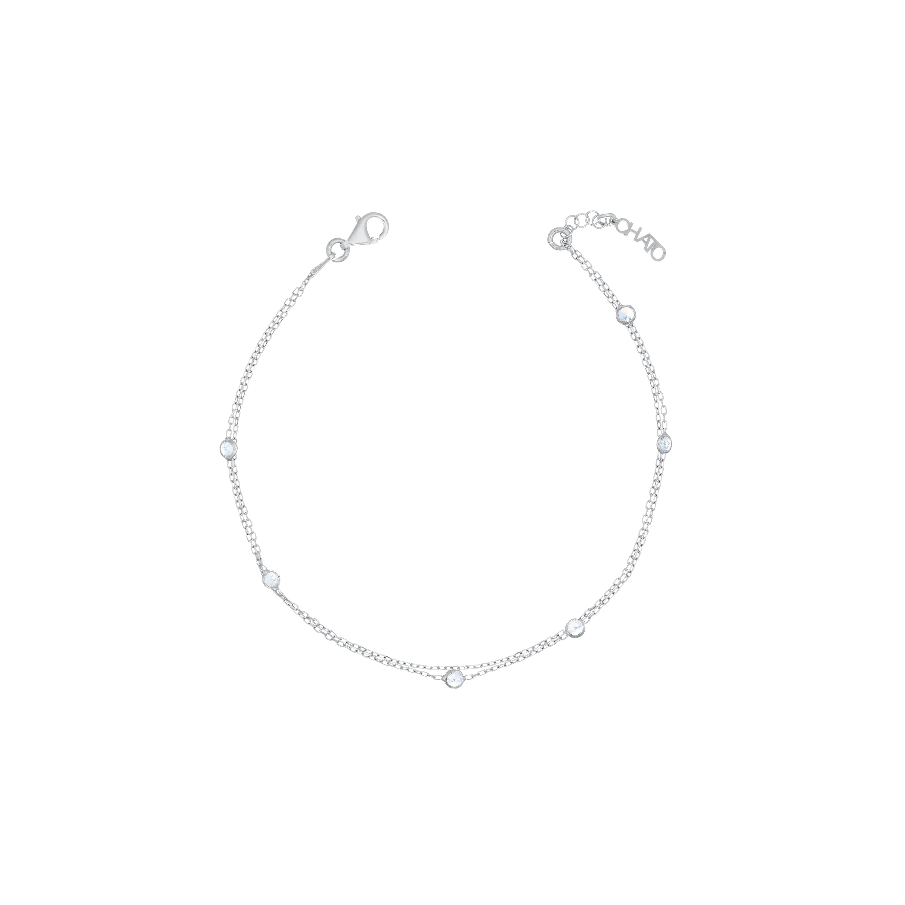 Multilayer Cubic Zirconia Anklet