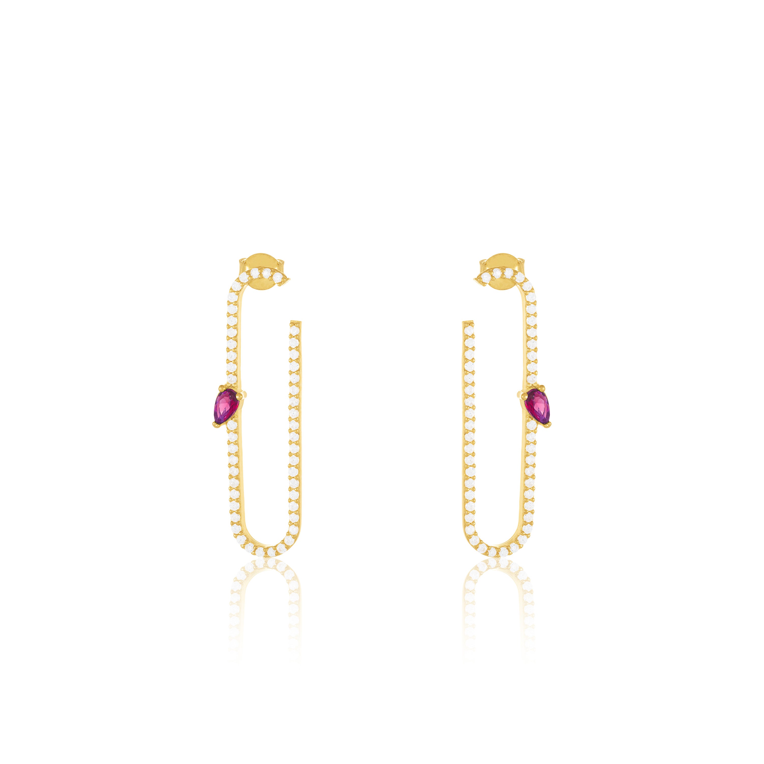 Paperclip With Teardrop Statement Earring