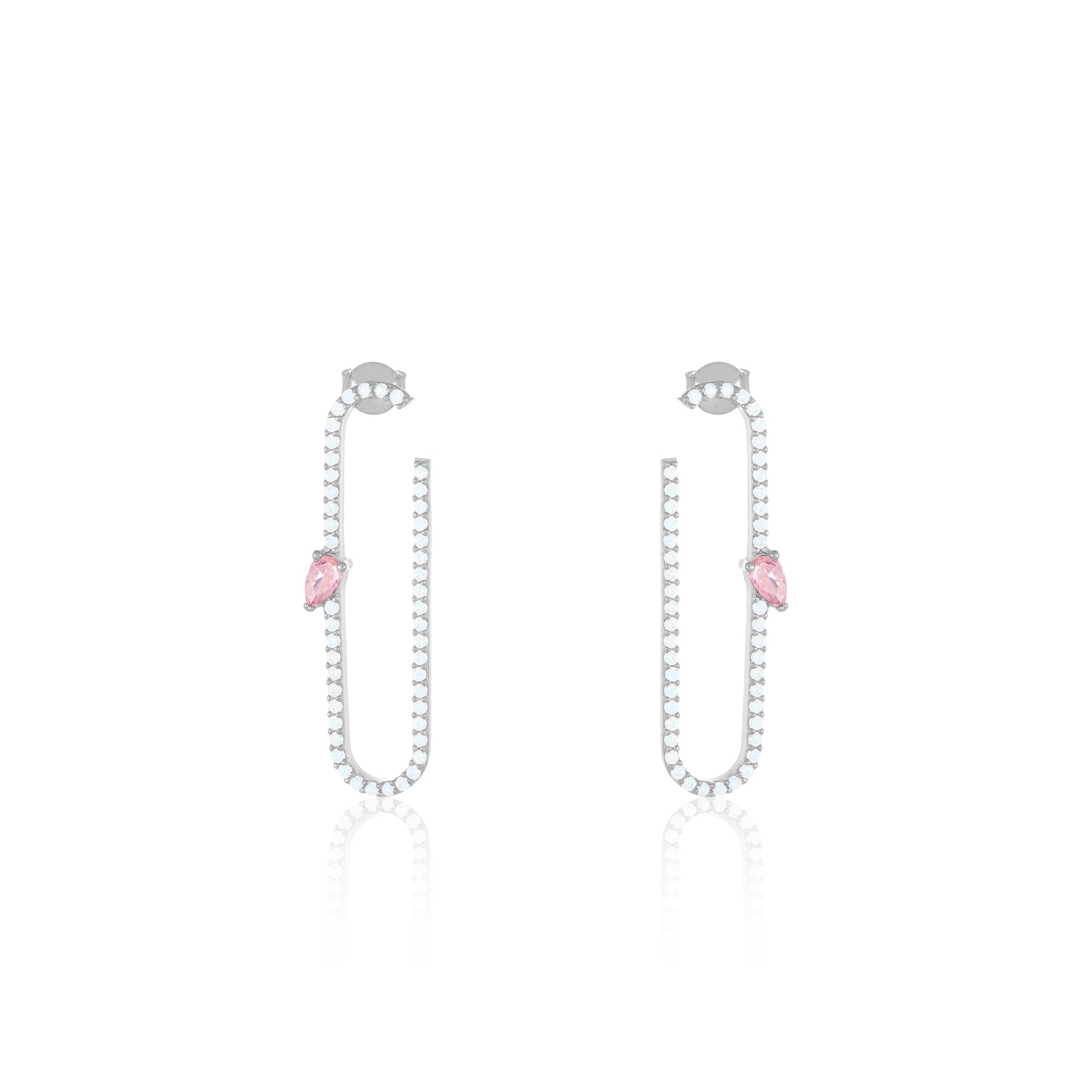 Paperclip With Teardrop Statement Earring