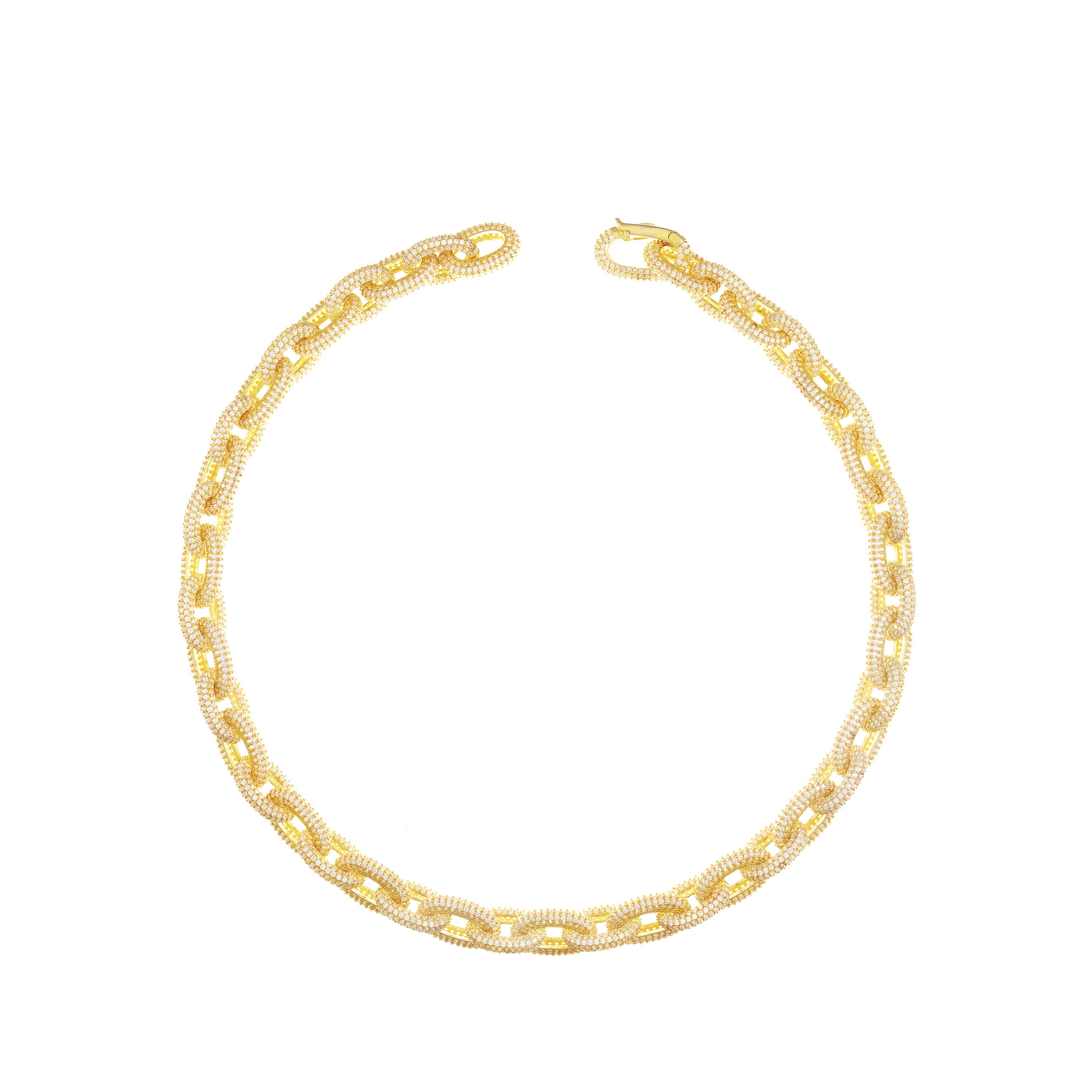 Pave Crew Link Chain Necklace