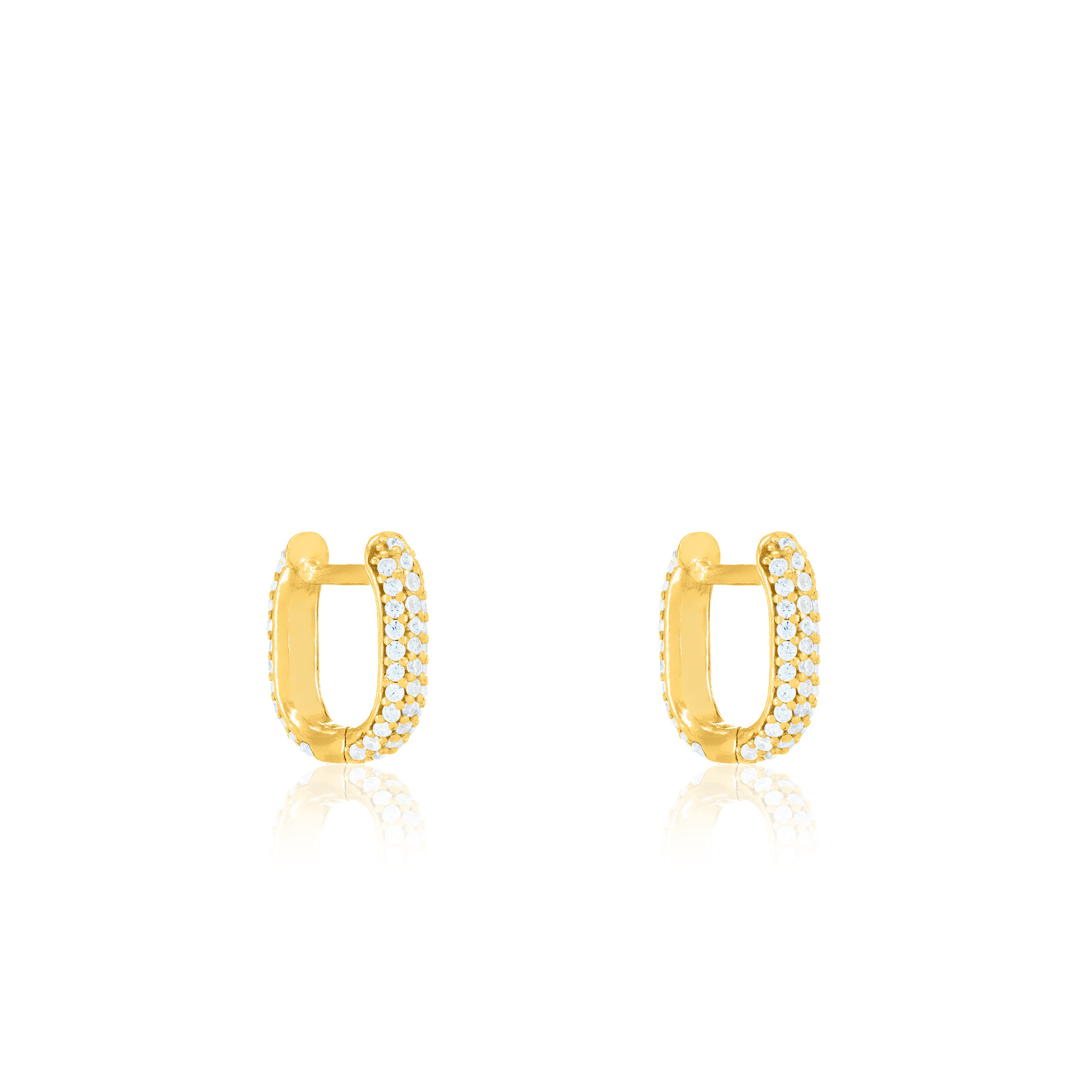 Pave Paperclip Hoop Earrings