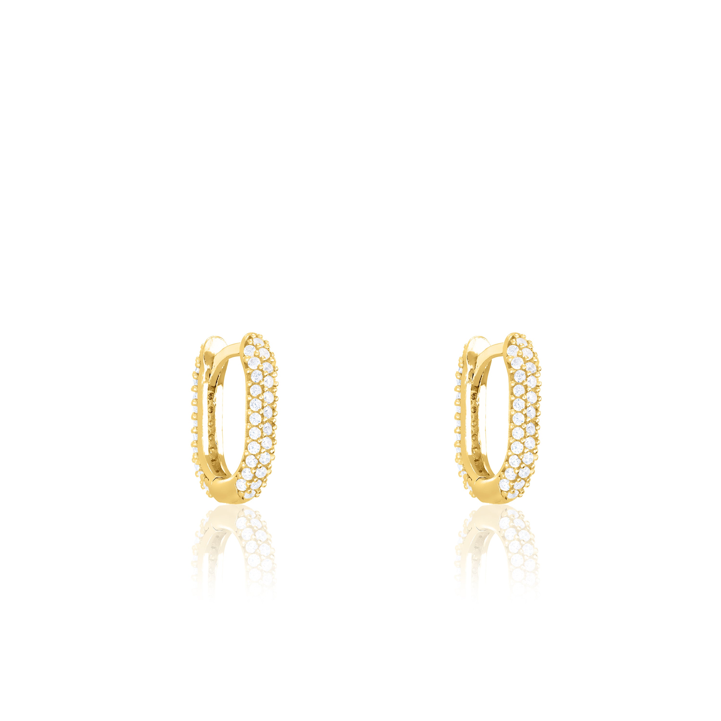 Pave Paperclip Hoop Earrings