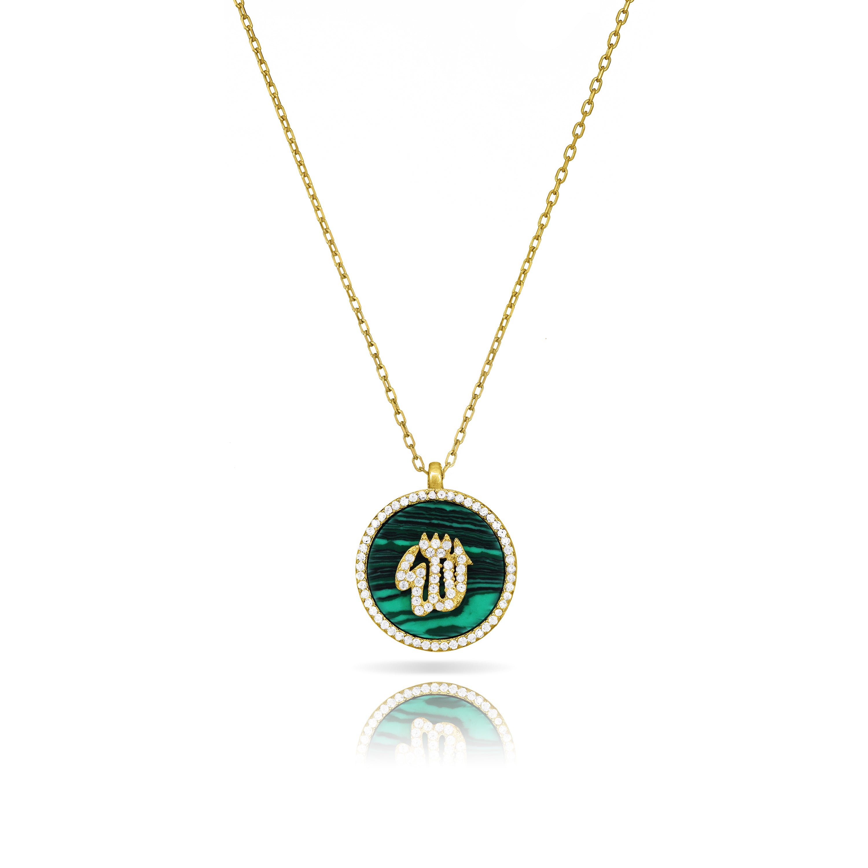 Round Malachite Chain Necklace