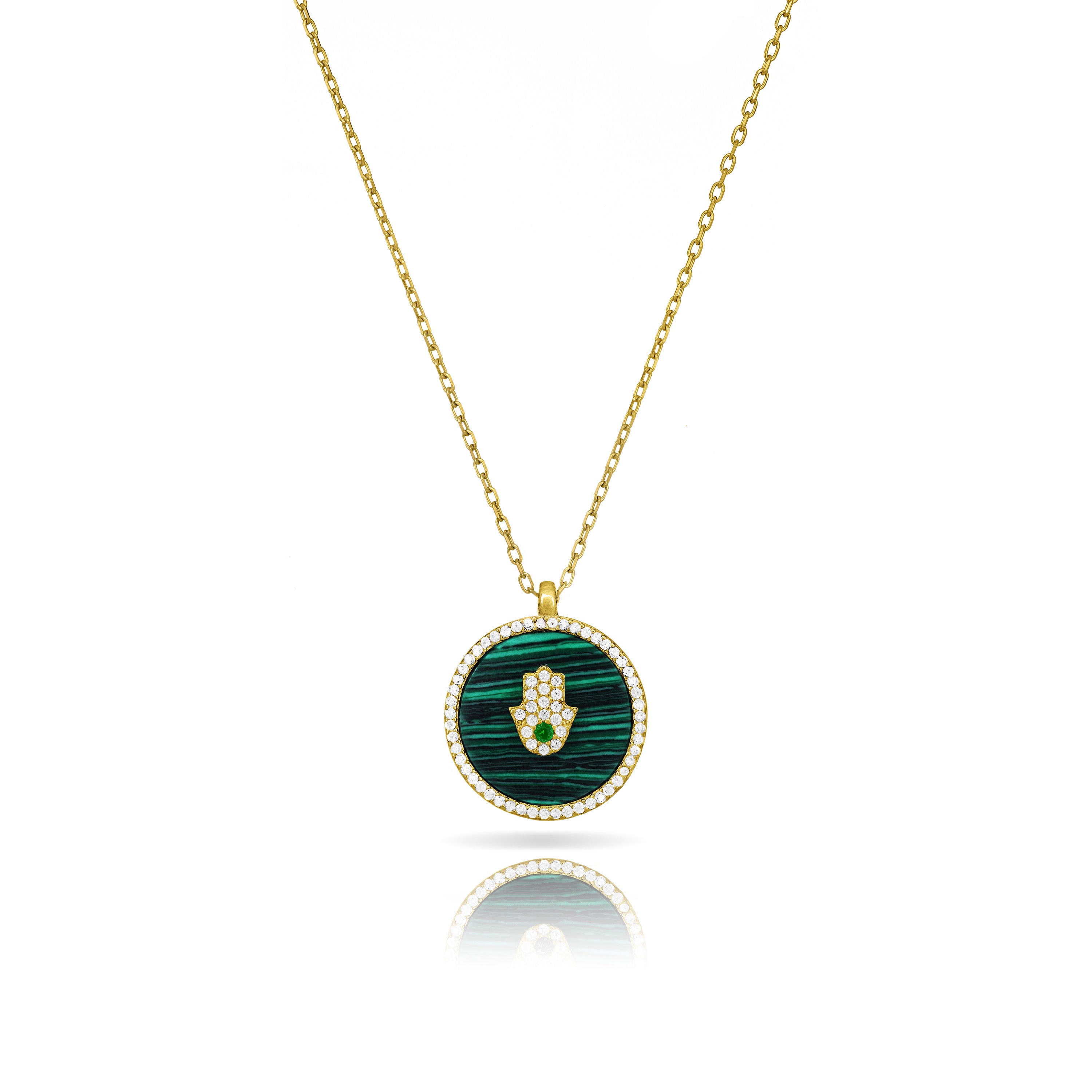 Round Malachite Chain Necklace