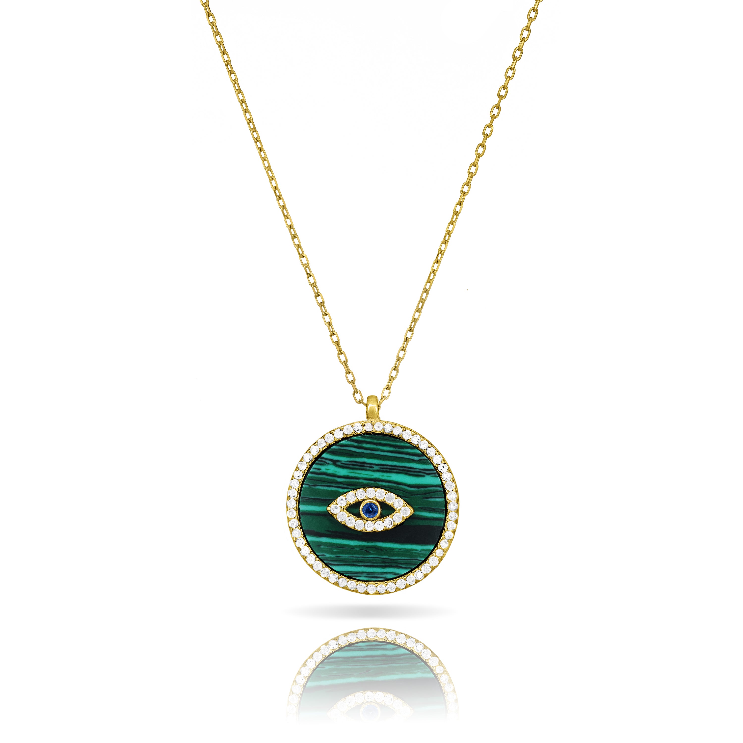 Round Malachite Chain Necklace