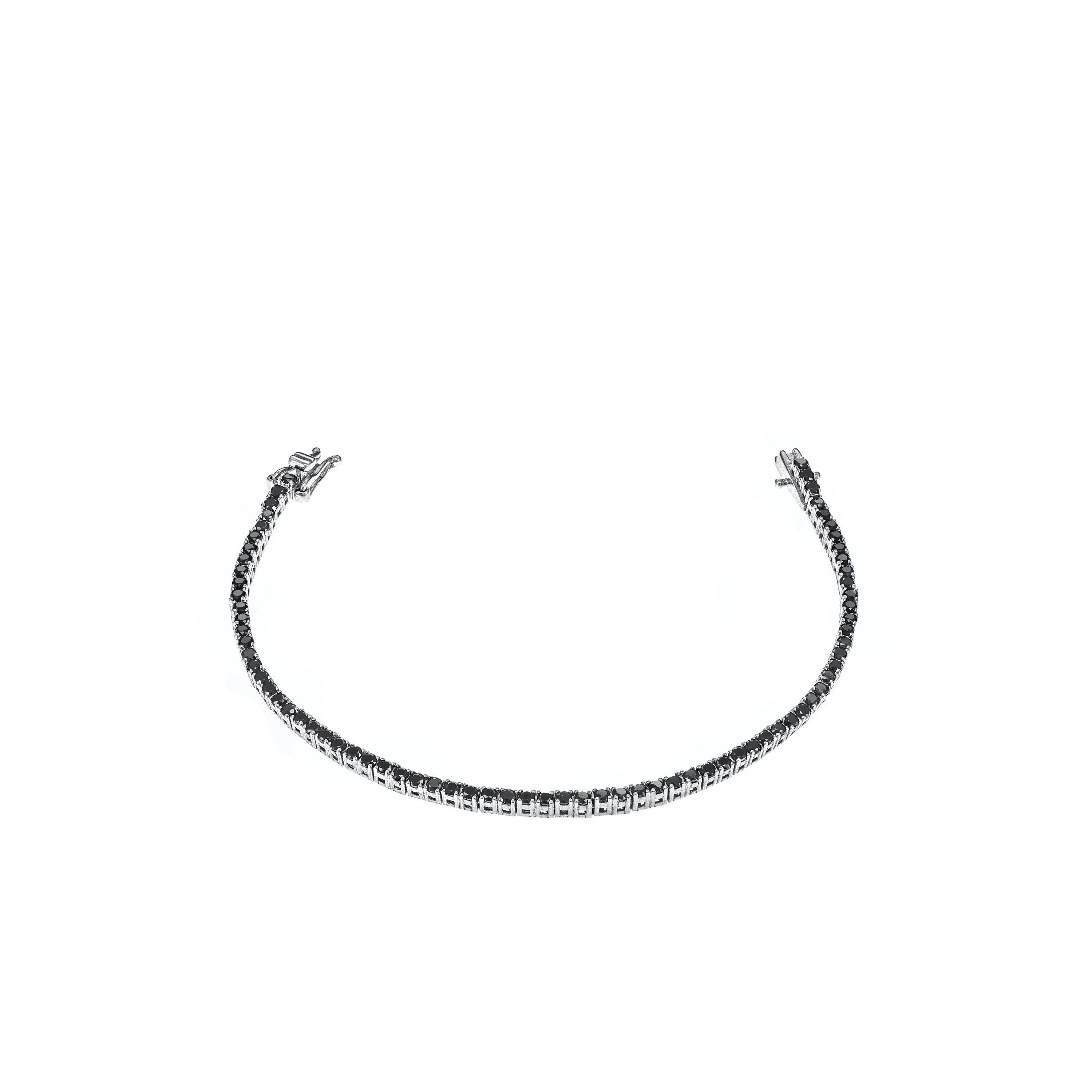 Tennis Bracelet With Box Clasp - Black 2.5mm