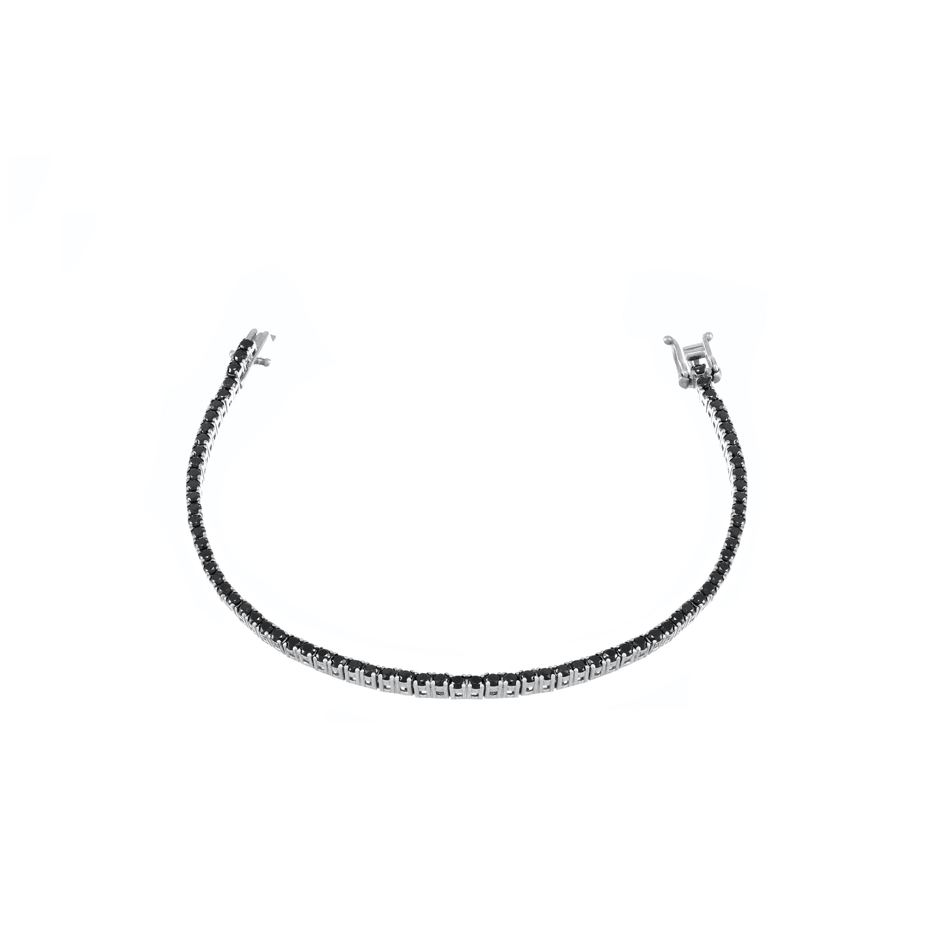 Tennis Bracelet With Box Clasp - Black 2mm