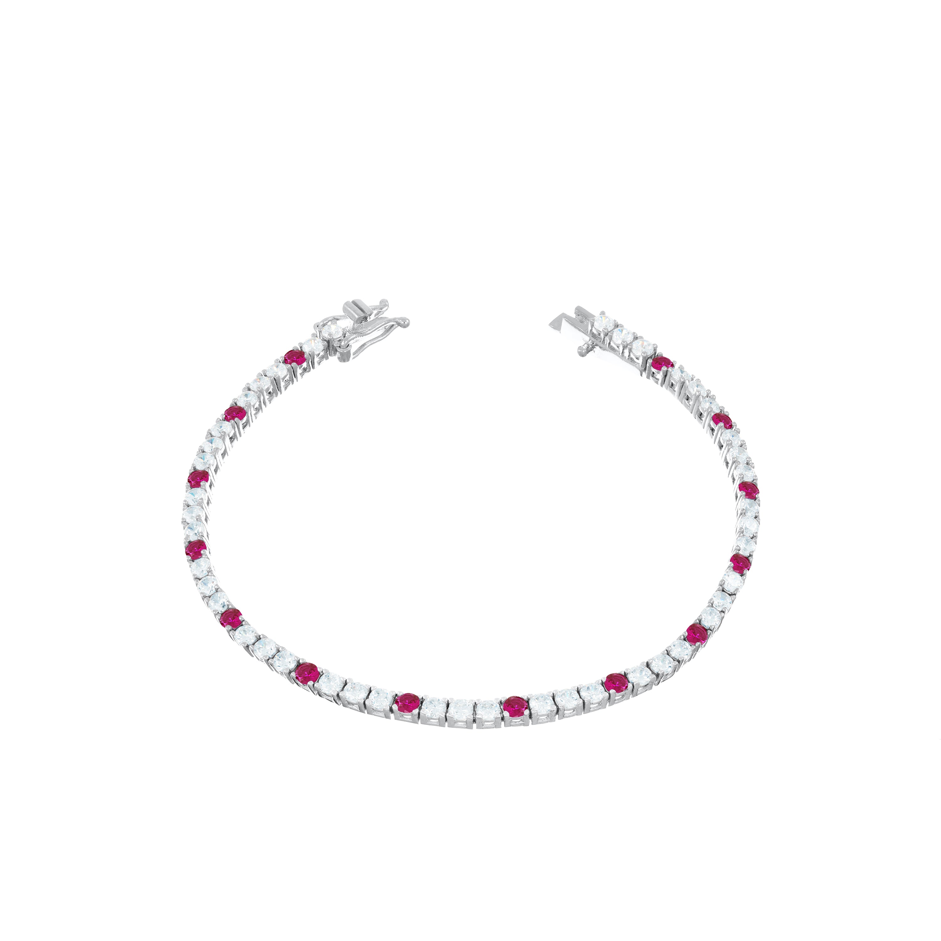 Tennis Bracelet With Box Clasp-Dots