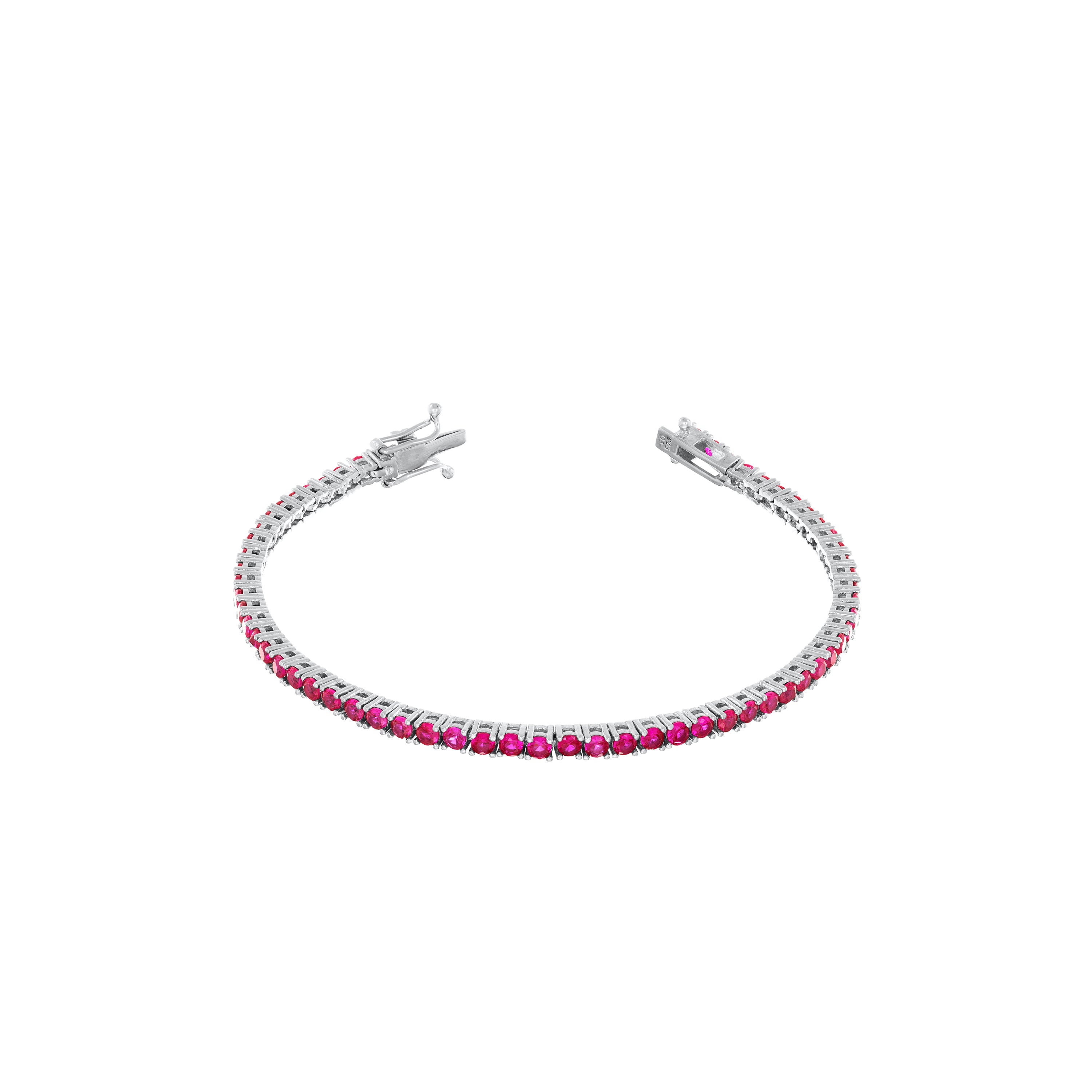 Tennis Bracelet With Box Clasp-Colored