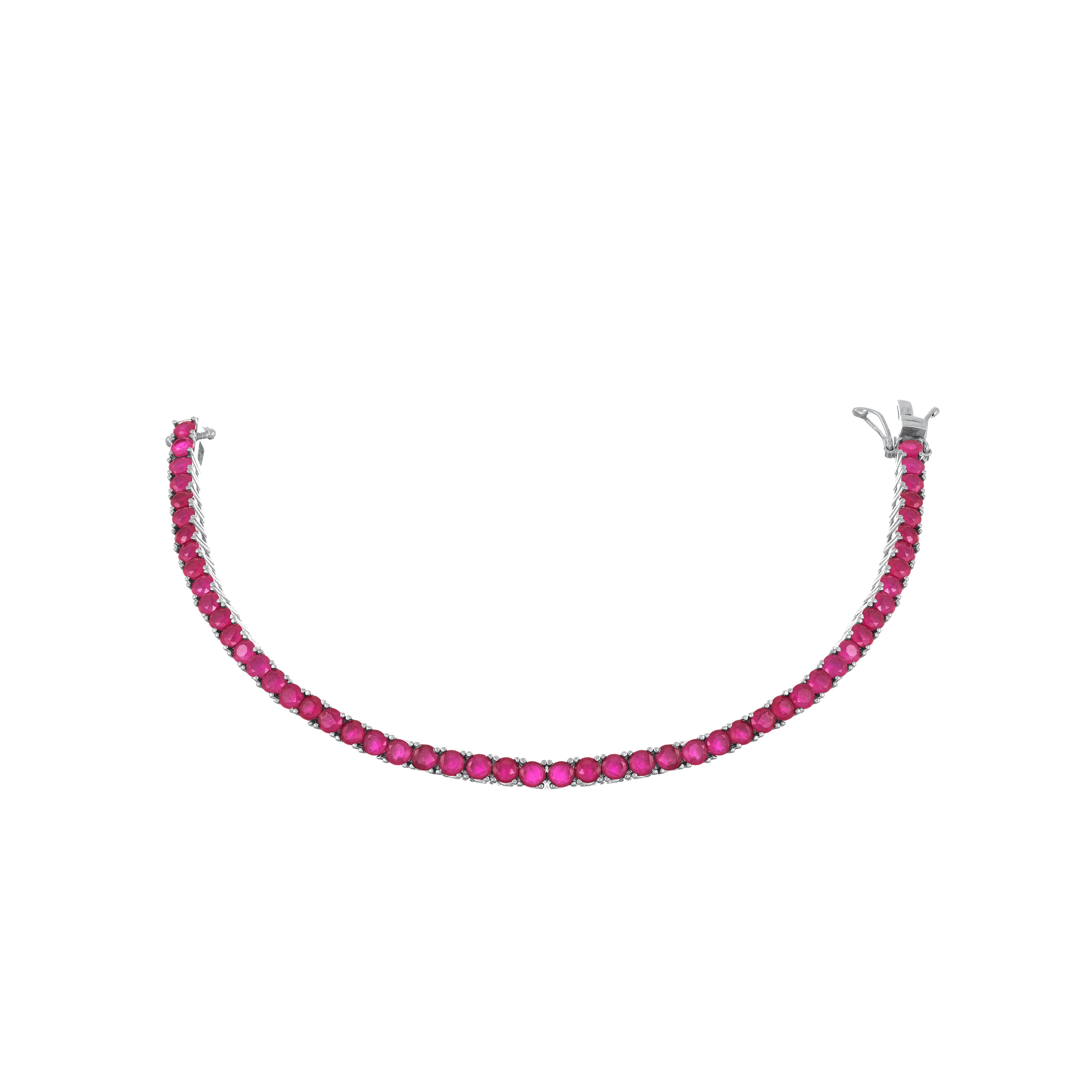 Tennis Bracelet With Box Clasp-Colored