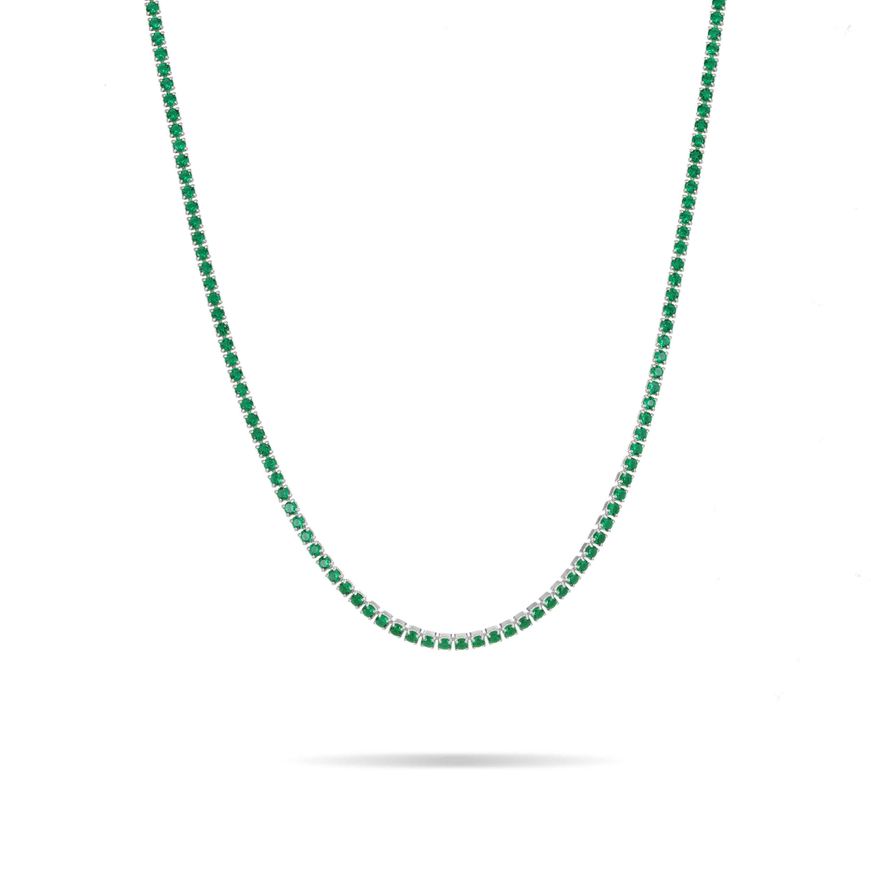 Tennis Choker - Silver Green - 2mm