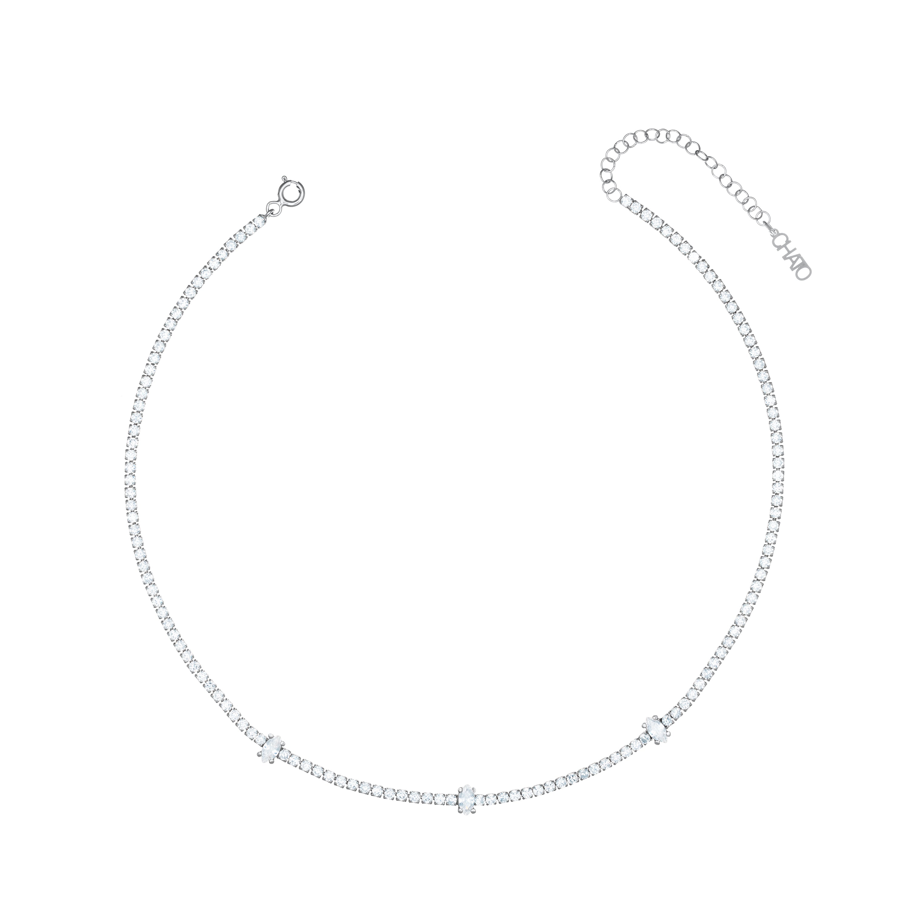 Three Marquise Tennis Choker