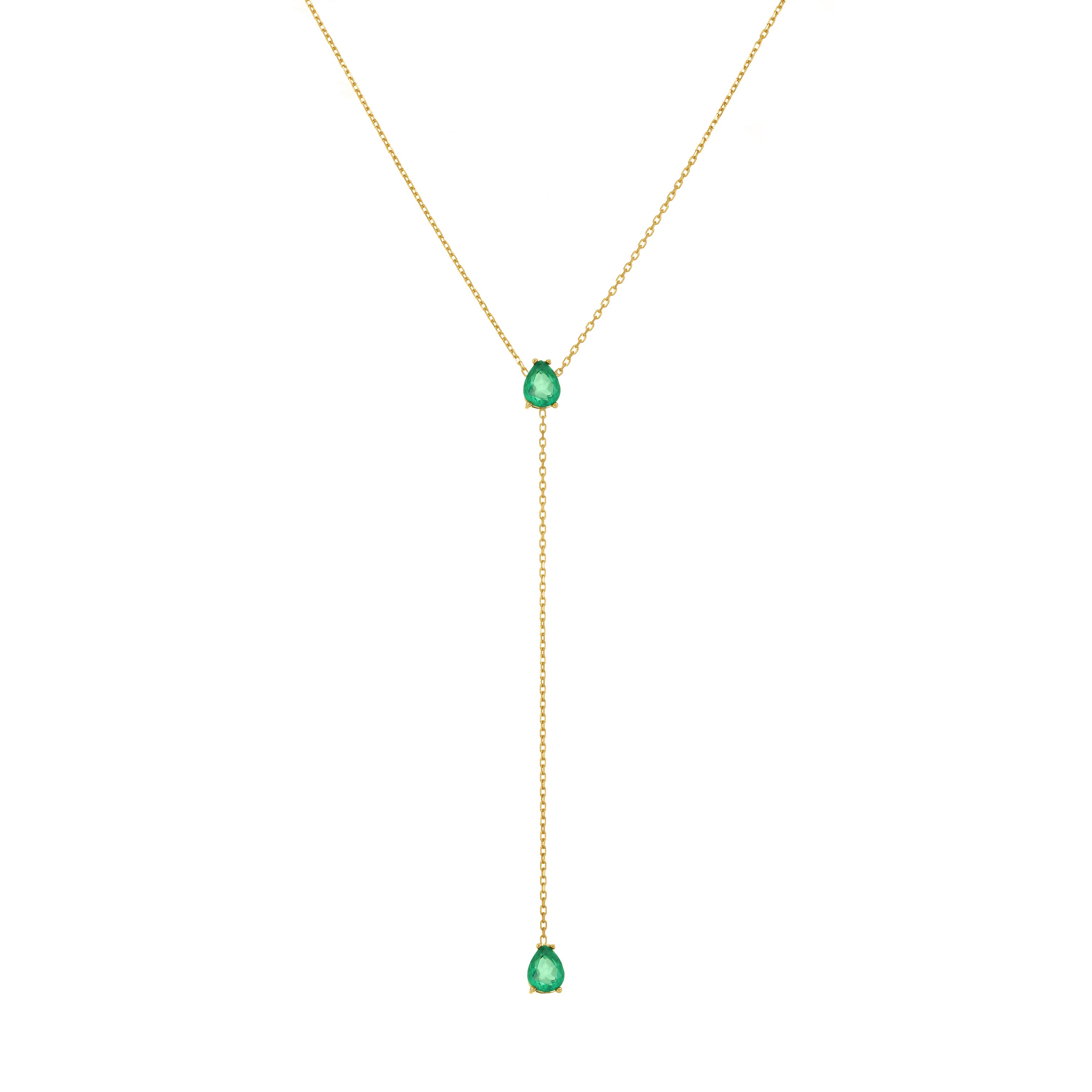 Two Teardrops Lariat Necklace