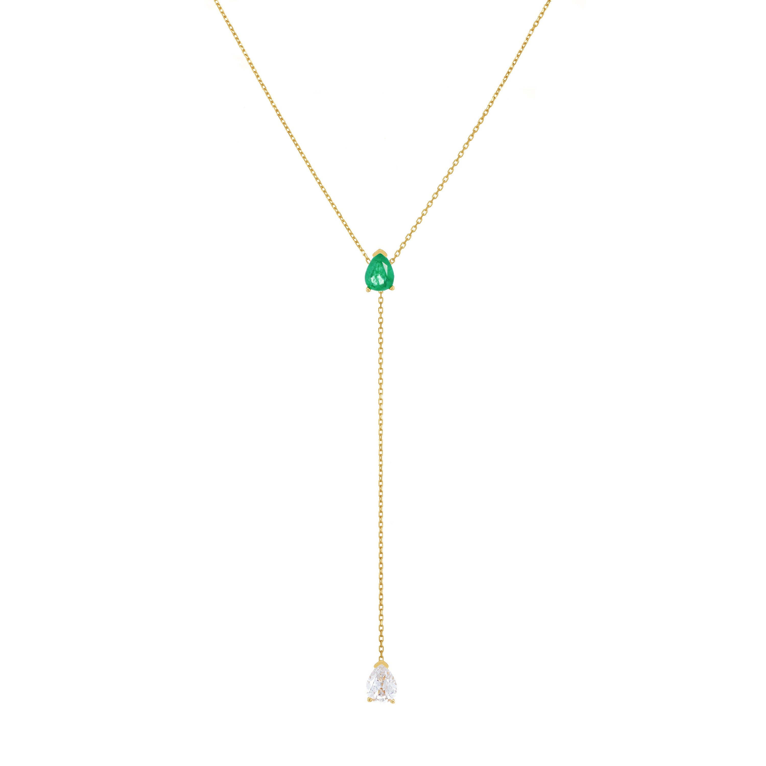 Two Teardrops Lariat Necklace