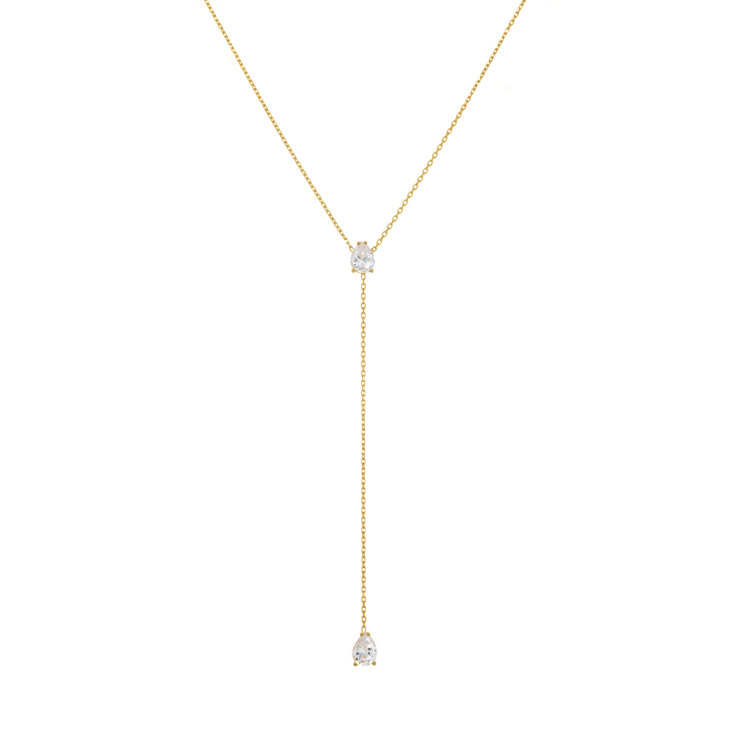 Two Teardrops Lariat Necklace