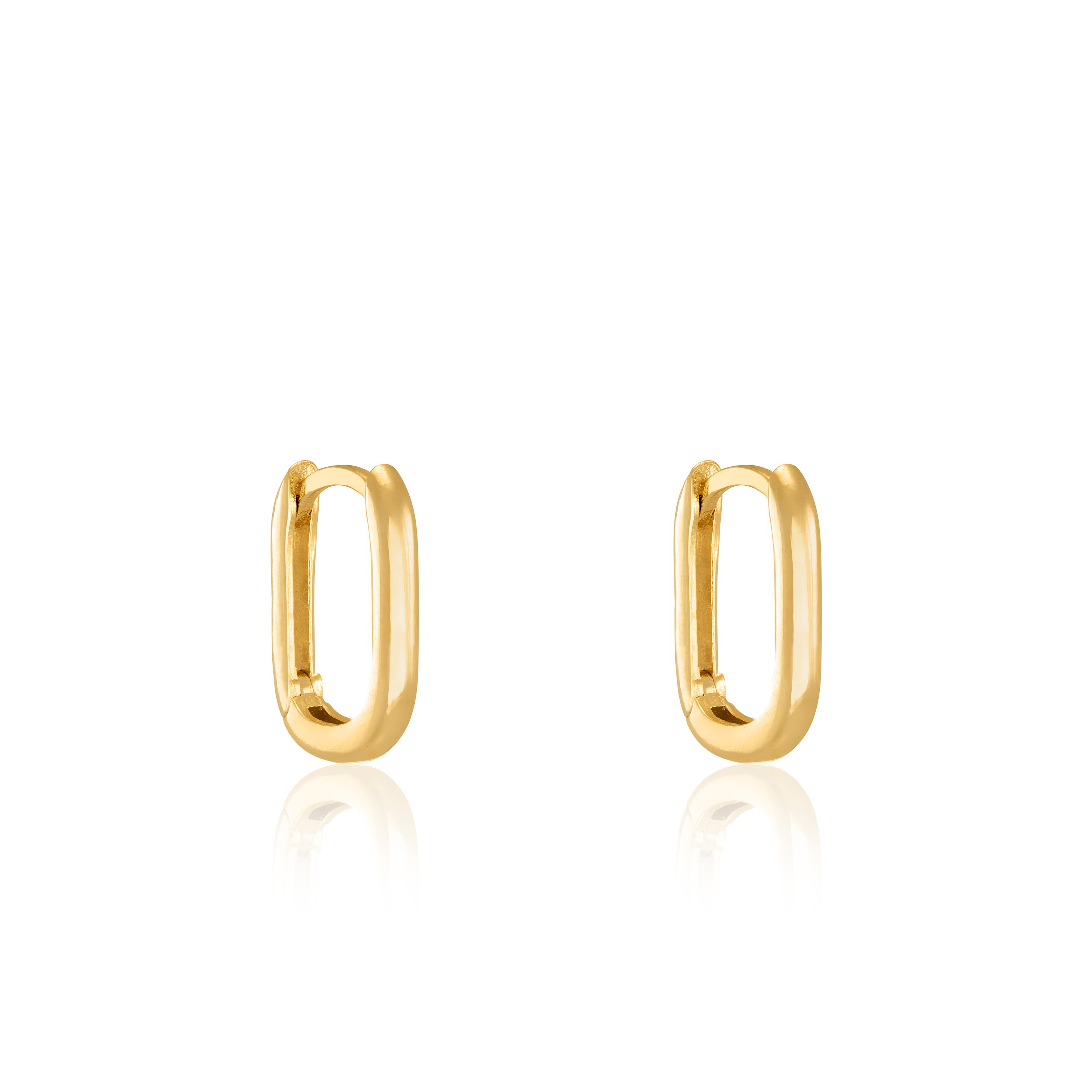 U Shape Hoop Earrings - Gold Short