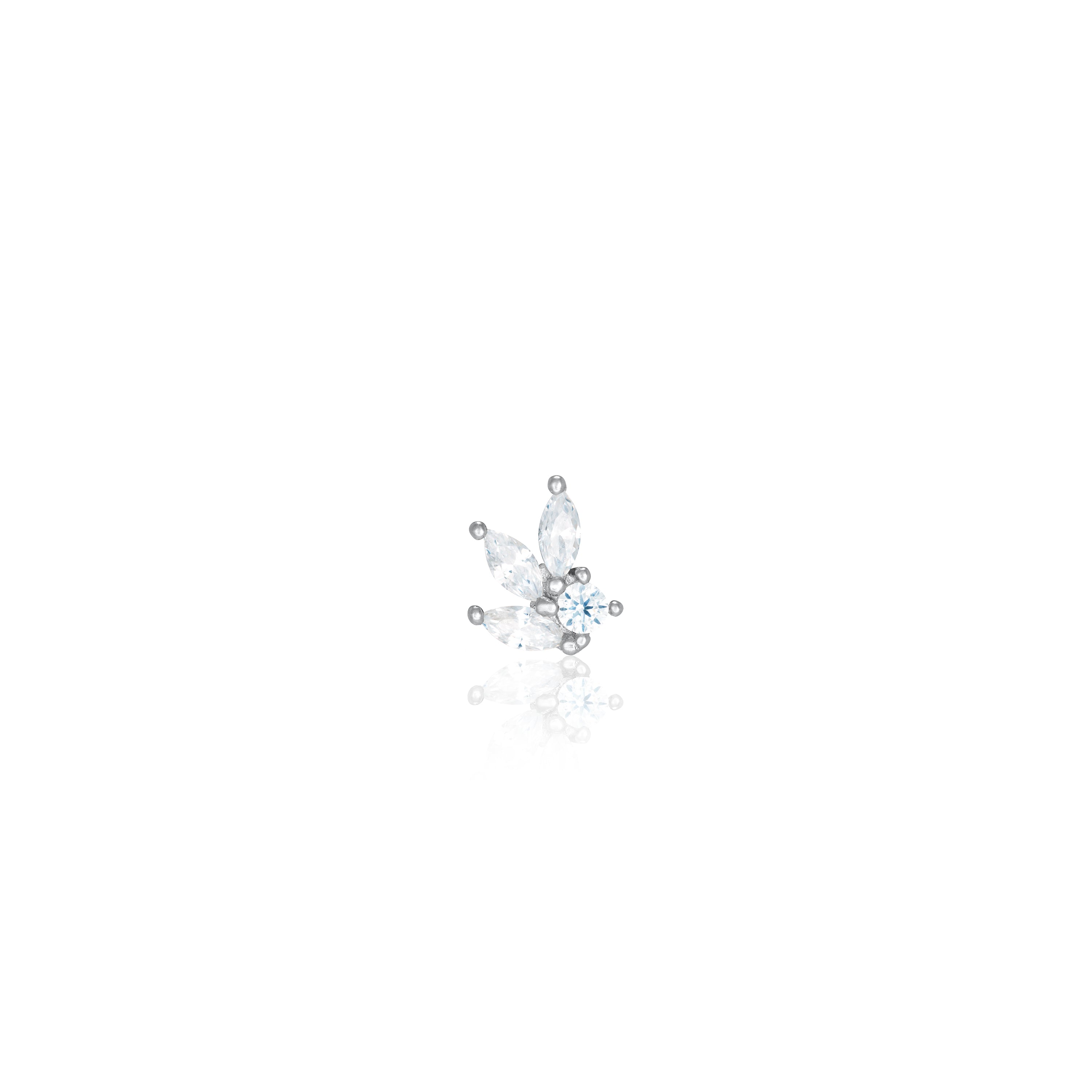 Three Marquise And Round CZ Piercing