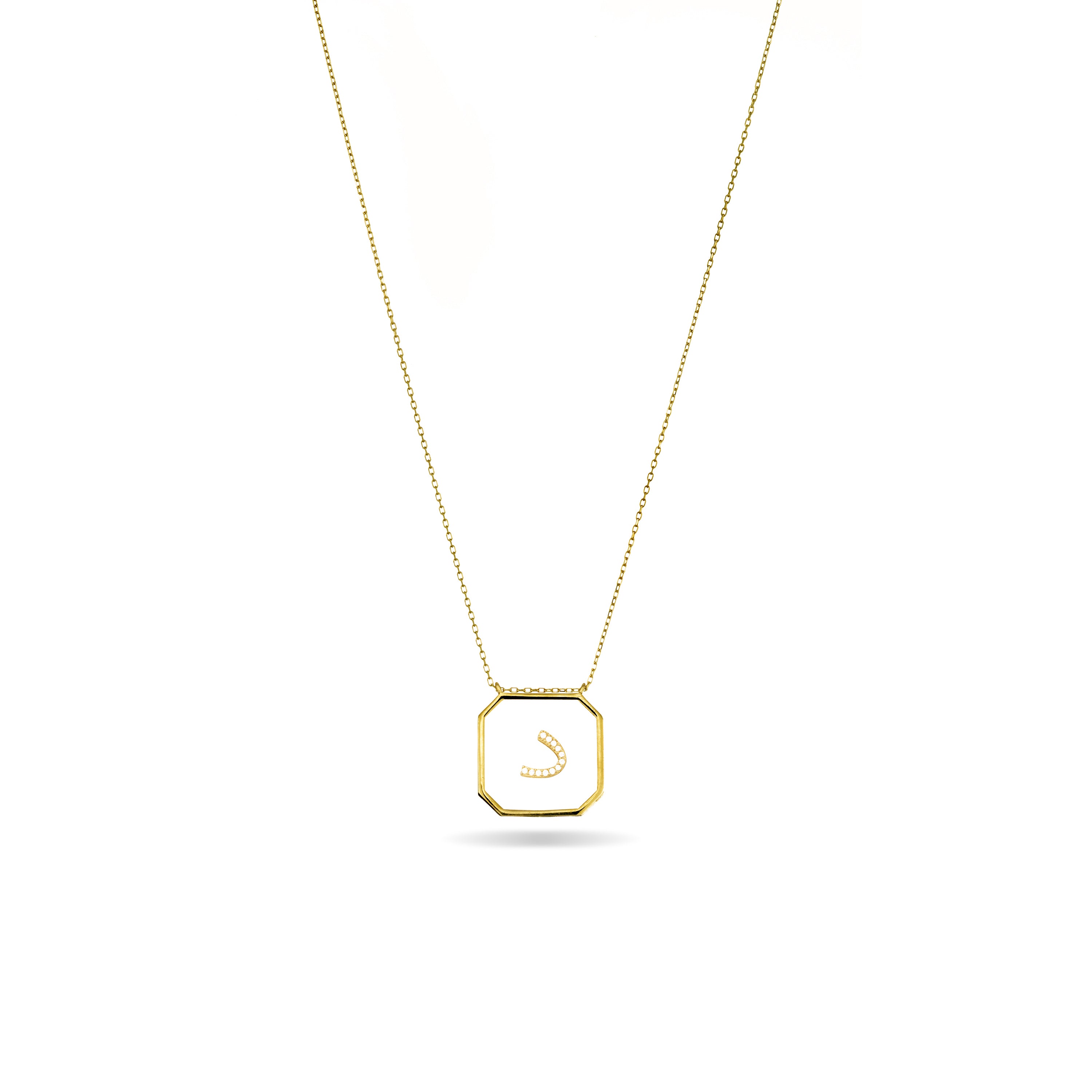 Arabic Letter Square Plexiglass Necklace