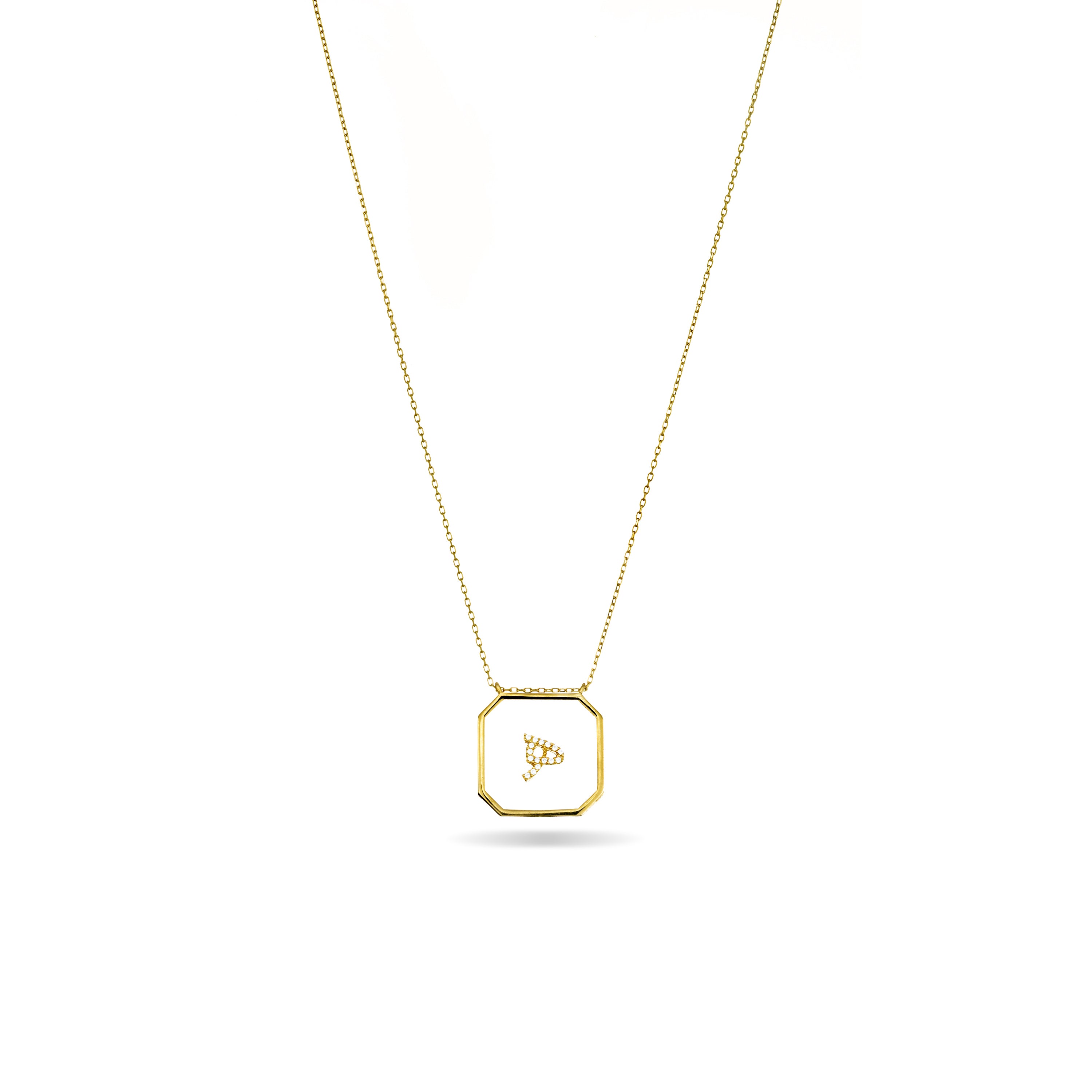 Arabic Letter Square Plexiglass Necklace