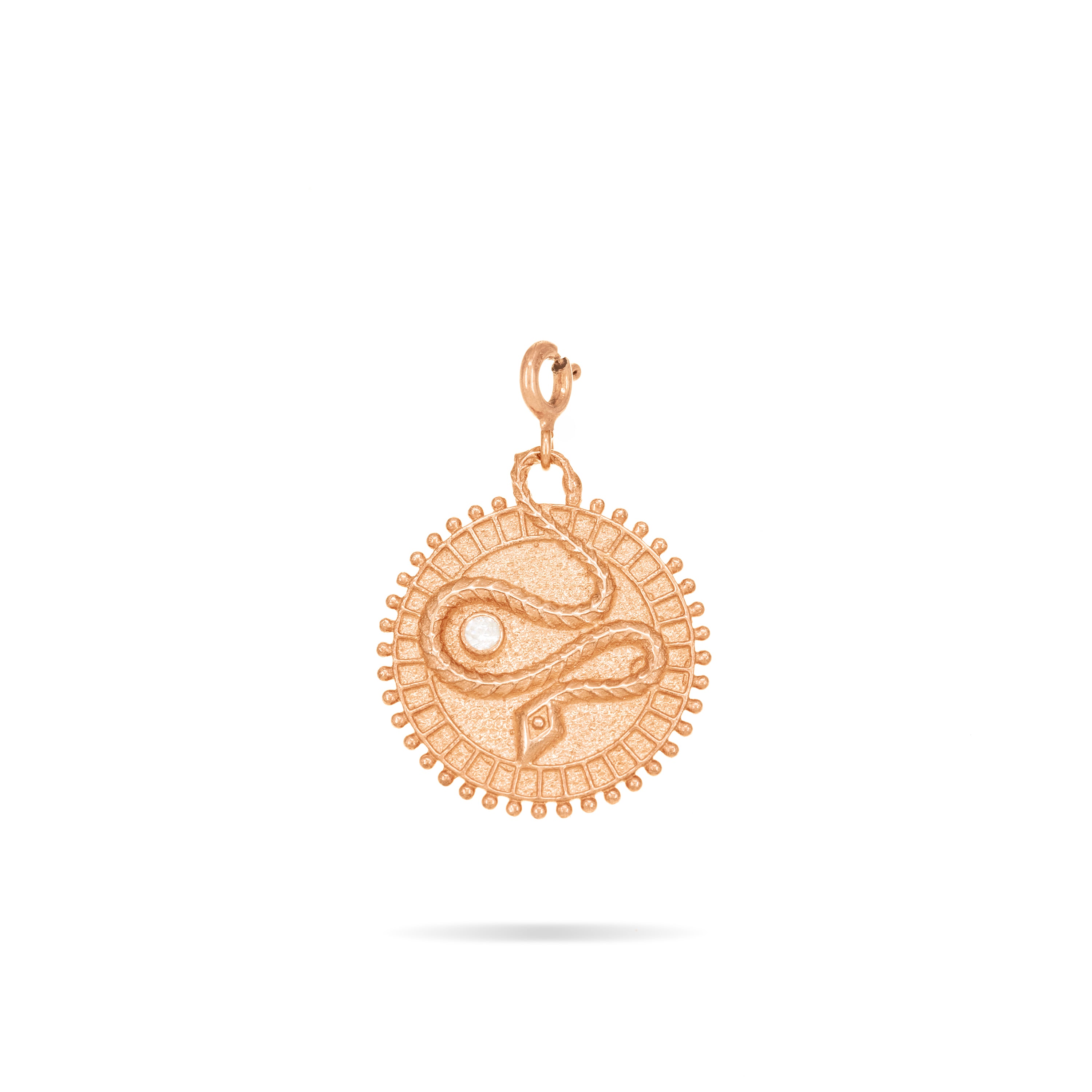 Coiled Snake Coin Charm