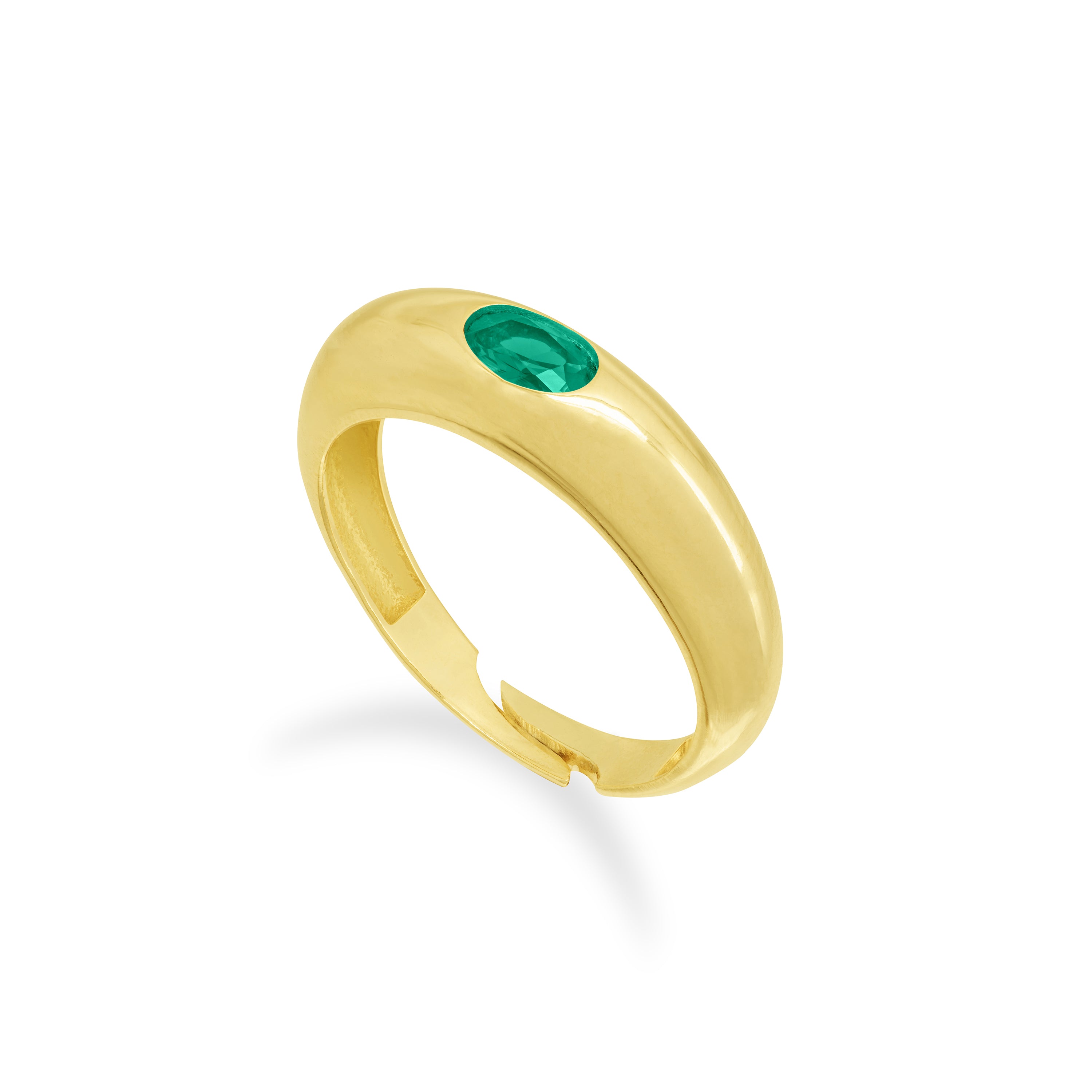 Colored Oval And Baguette Dome Ring