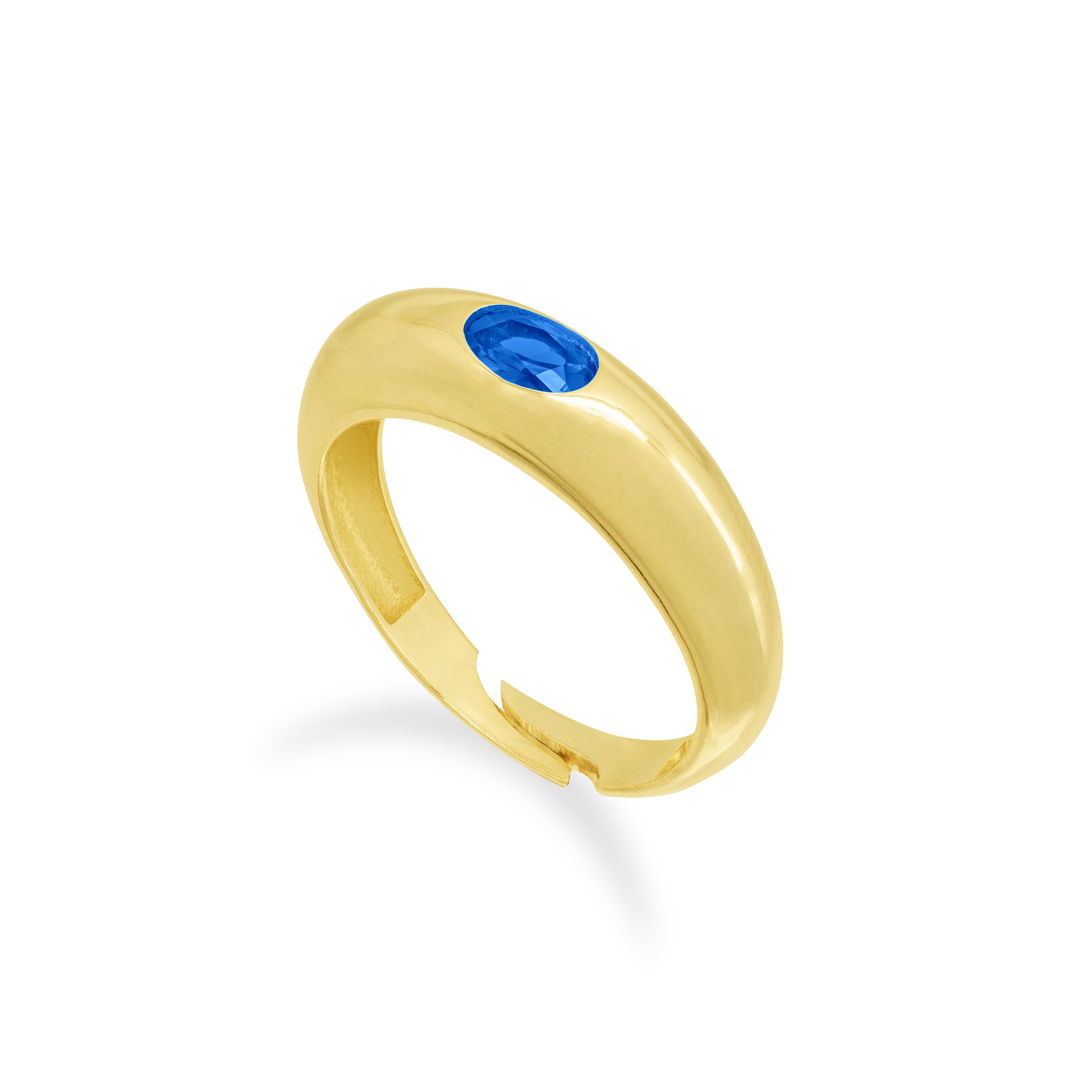 Colored Oval And Baguette Dome Ring