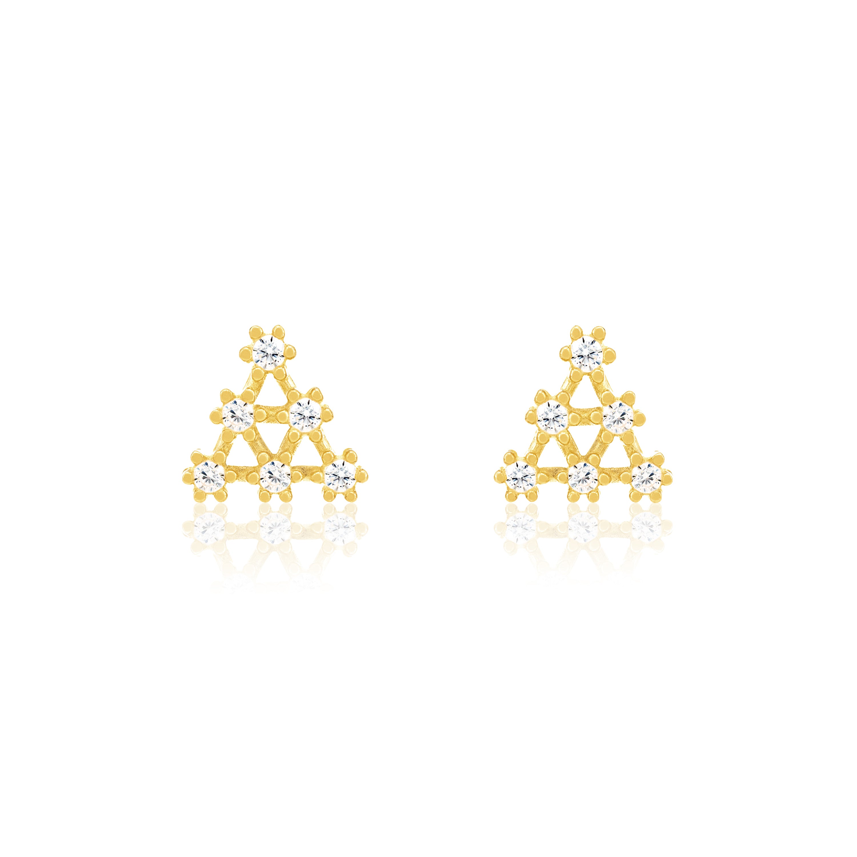 Cubic Zirconia Triangle Shape Stud Earring