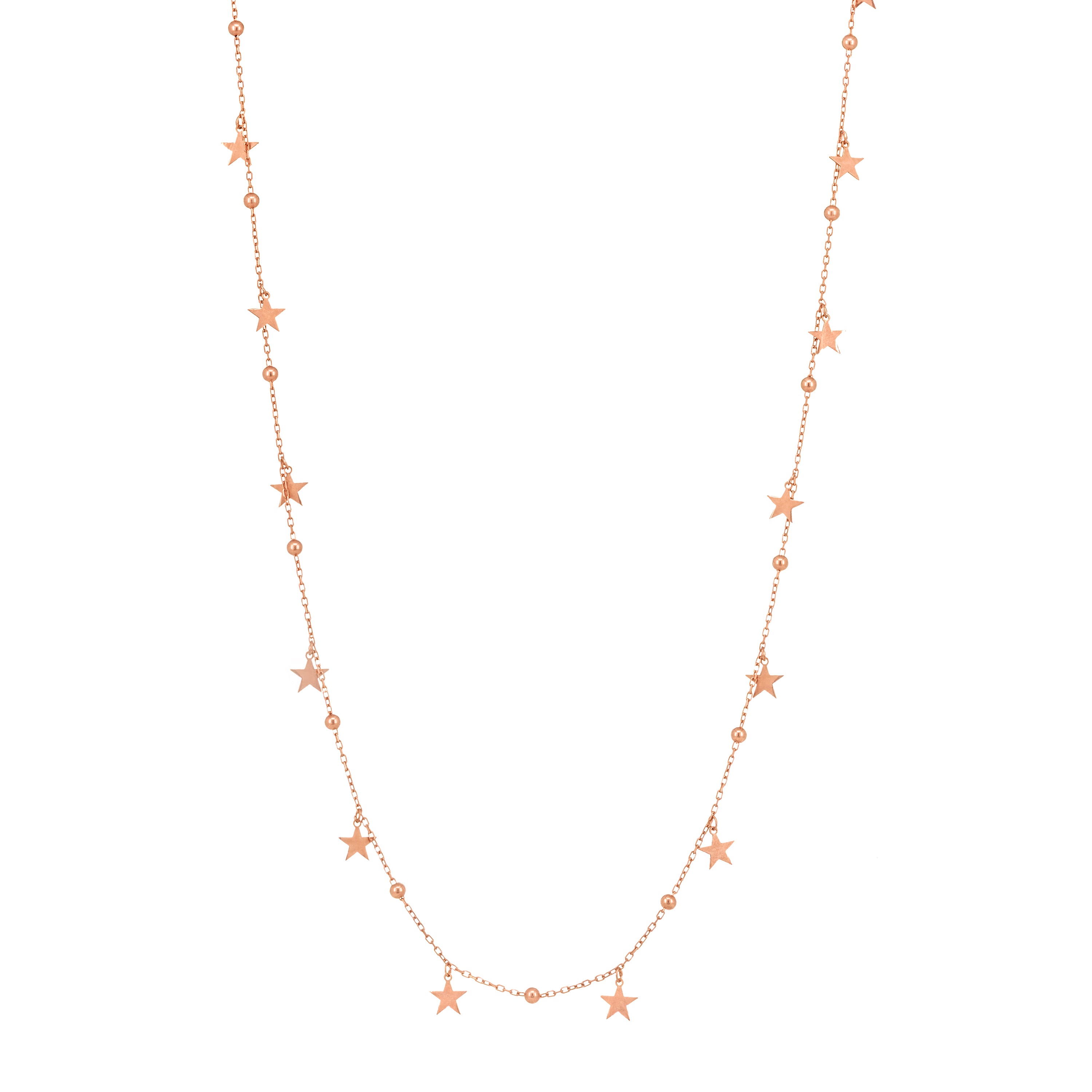 Dots And Star Droplets Long Necklace