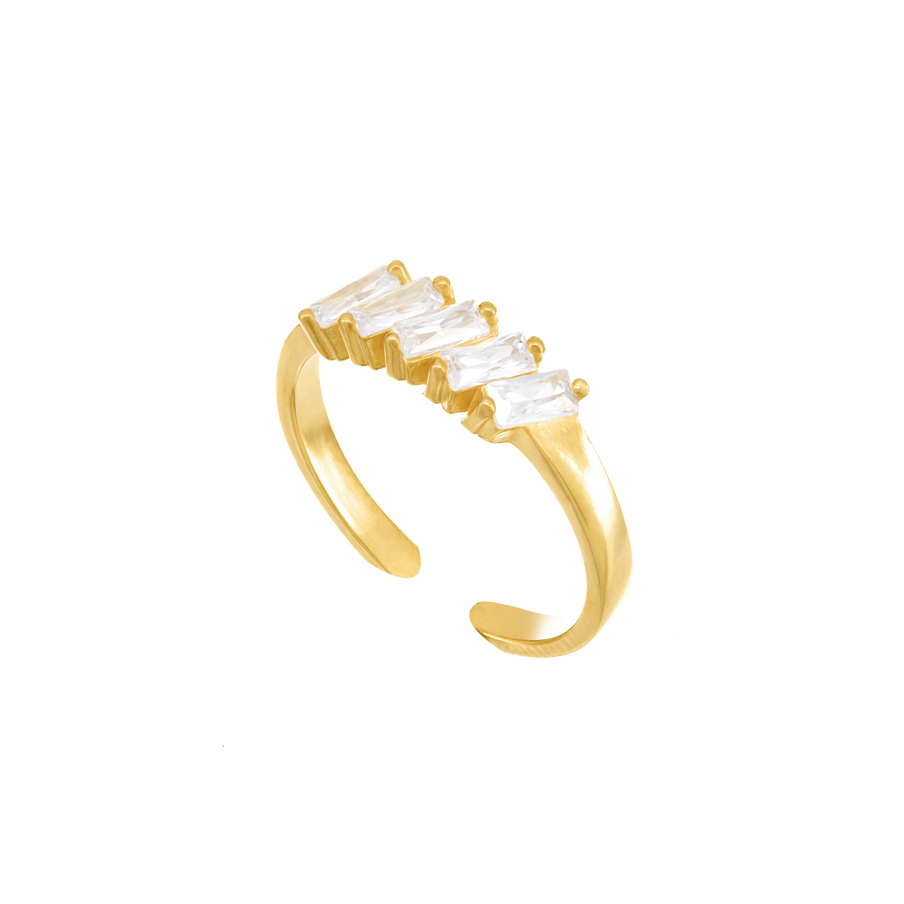 Five Baguette Inclined Ring