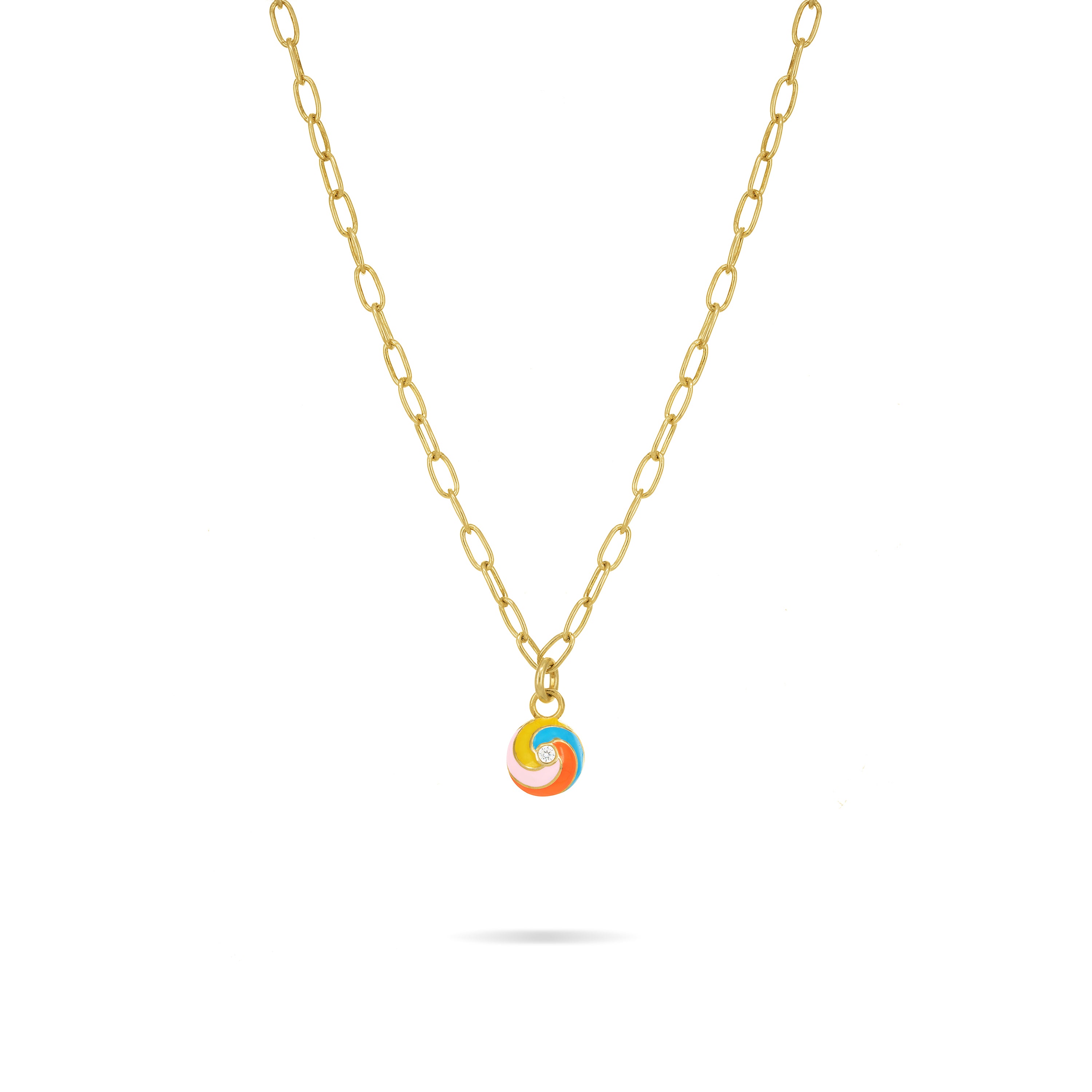 Hypnotic Multicolor Enamel Chain Necklace