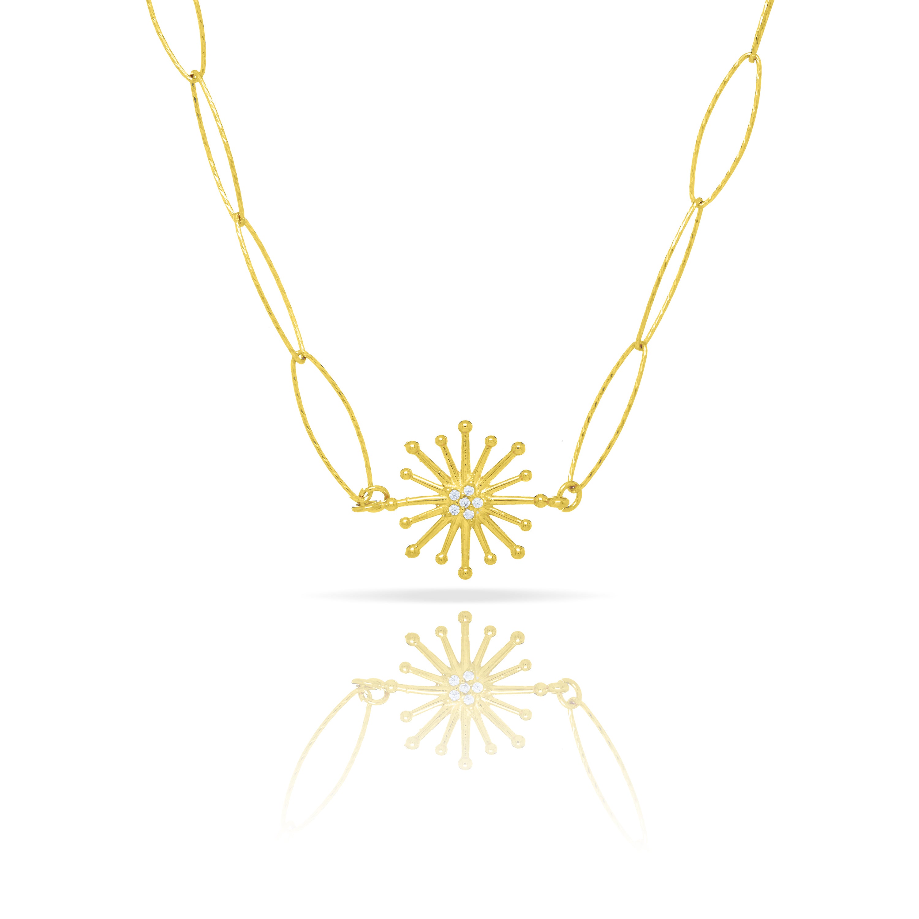 Starburst Oval Chain Necklace