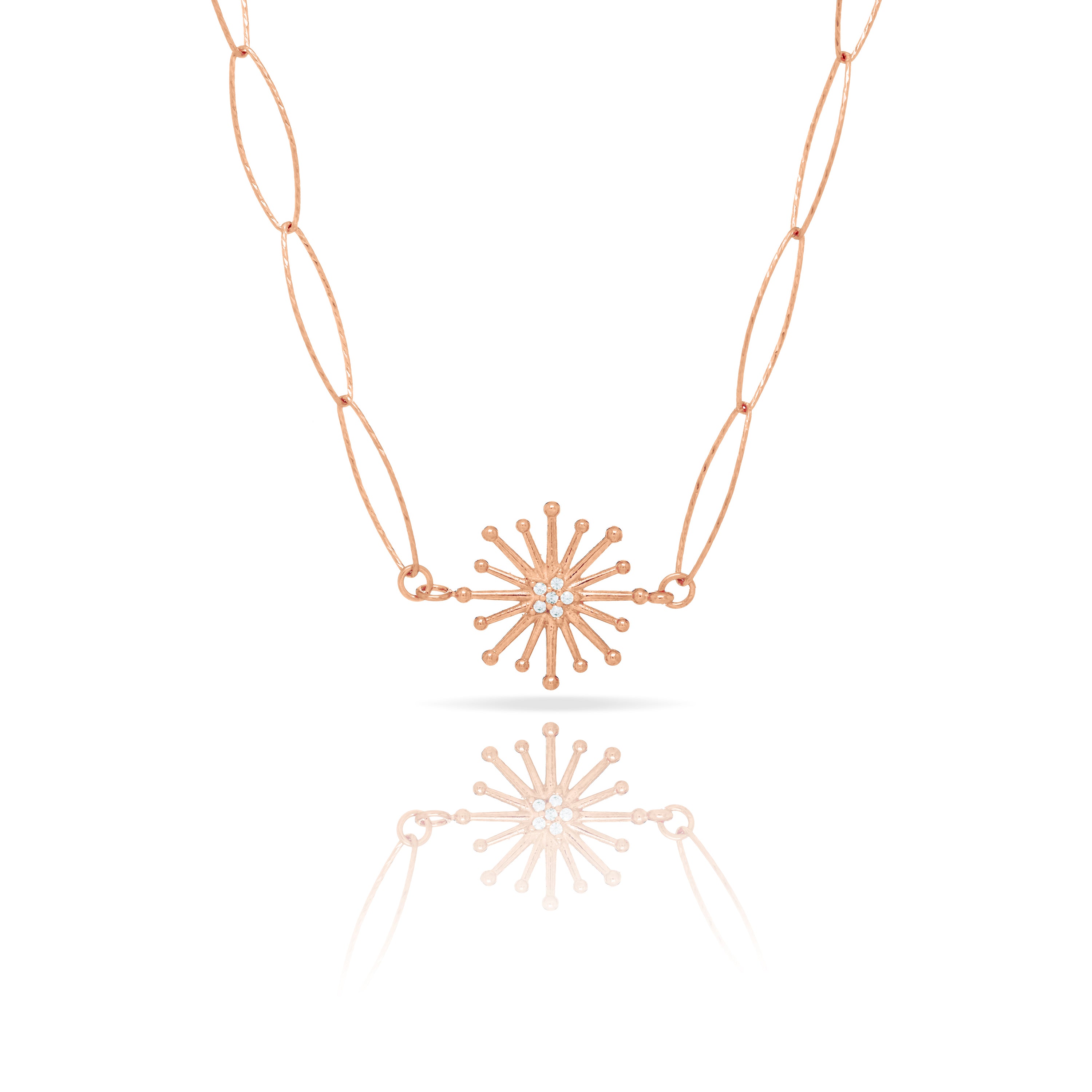 Starburst Oval Chain Necklace