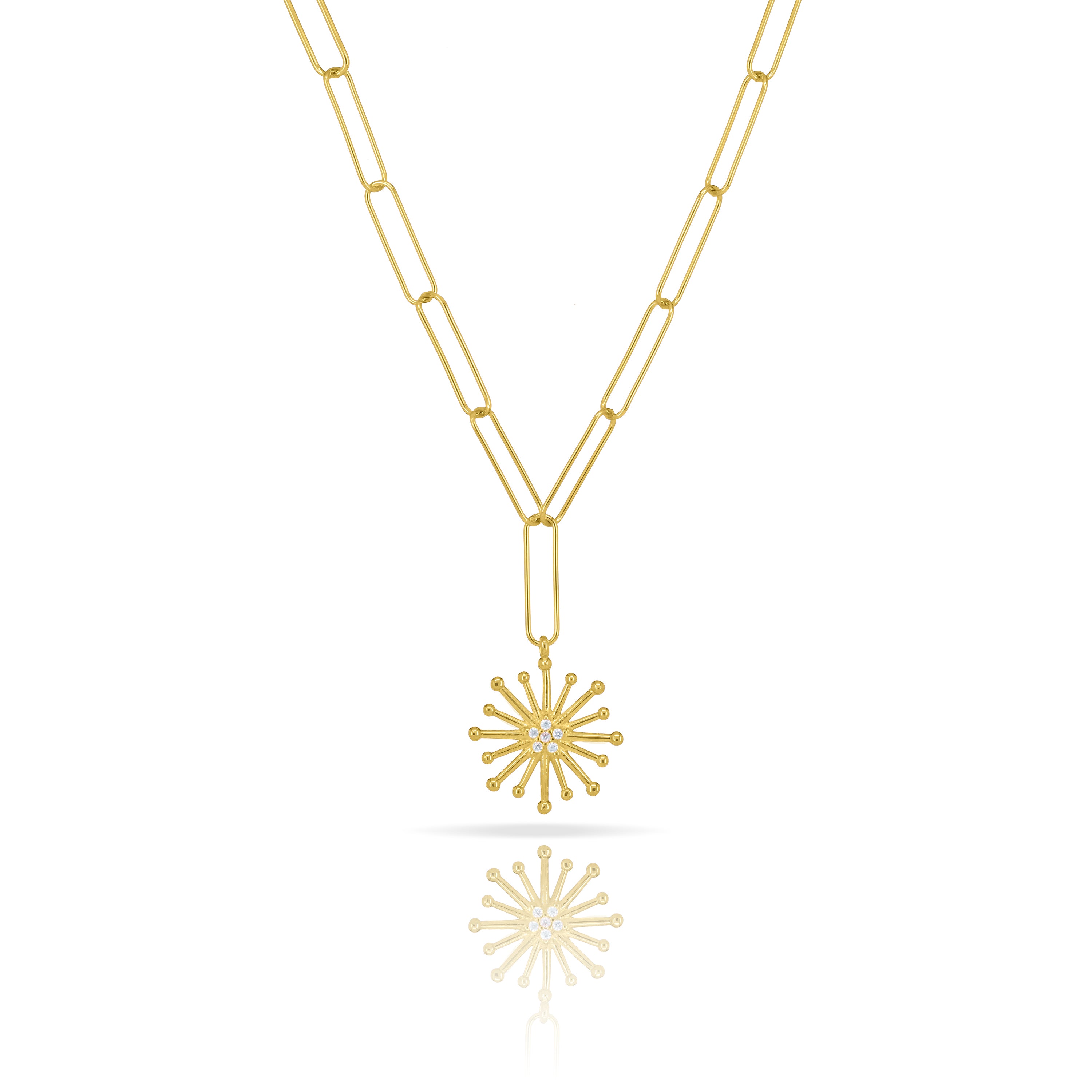 Starburst Paperclip Y Chain Necklace